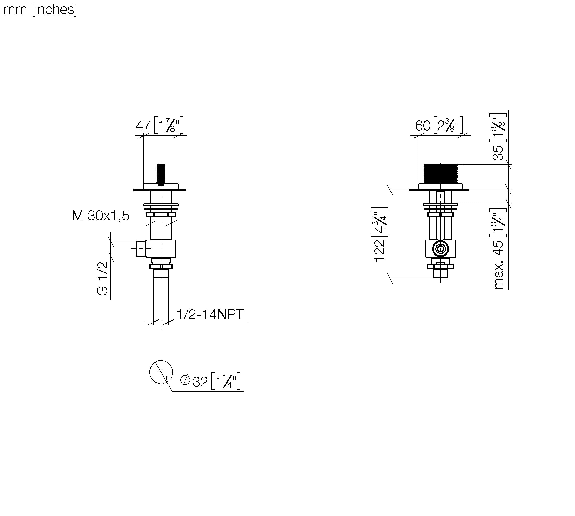 Cl 1 Deck Valve Clockwise Closing Cold Chrome V