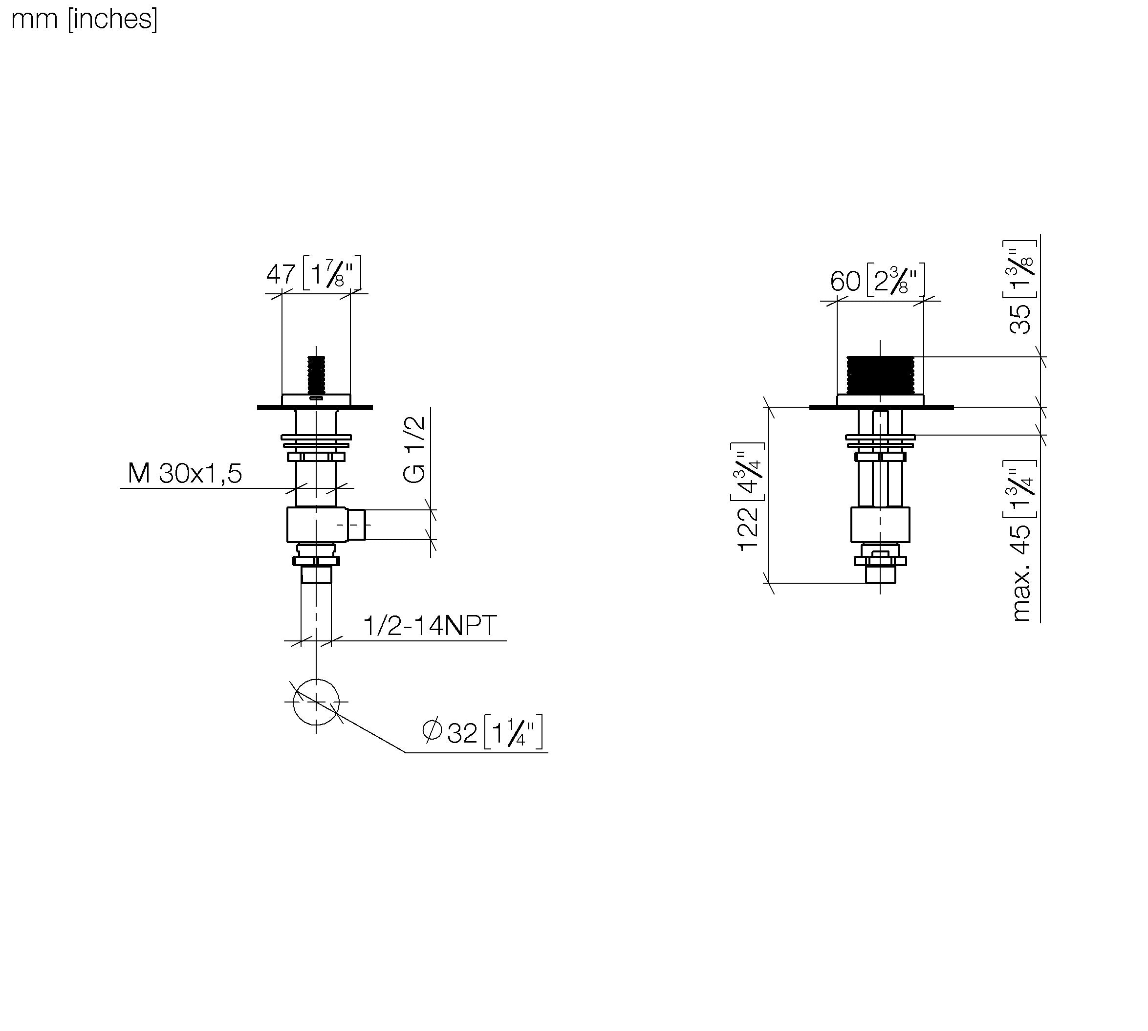 Cl 1 Deck Valve Anti Clockwise Closing Hot Chrome V