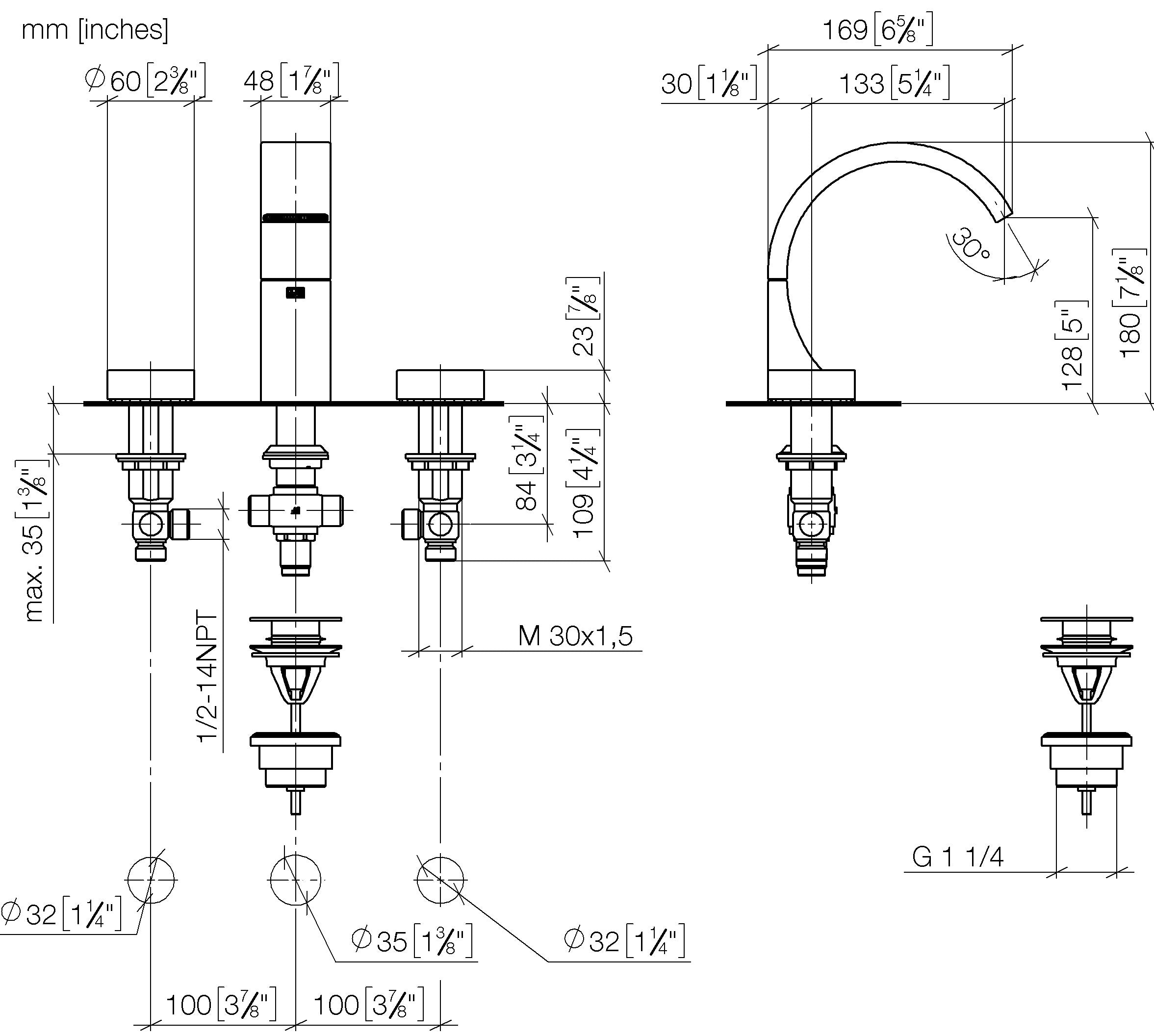 Cyo Three Hole Basin Mixer With Pop Up Waste Without Design Element Chrome