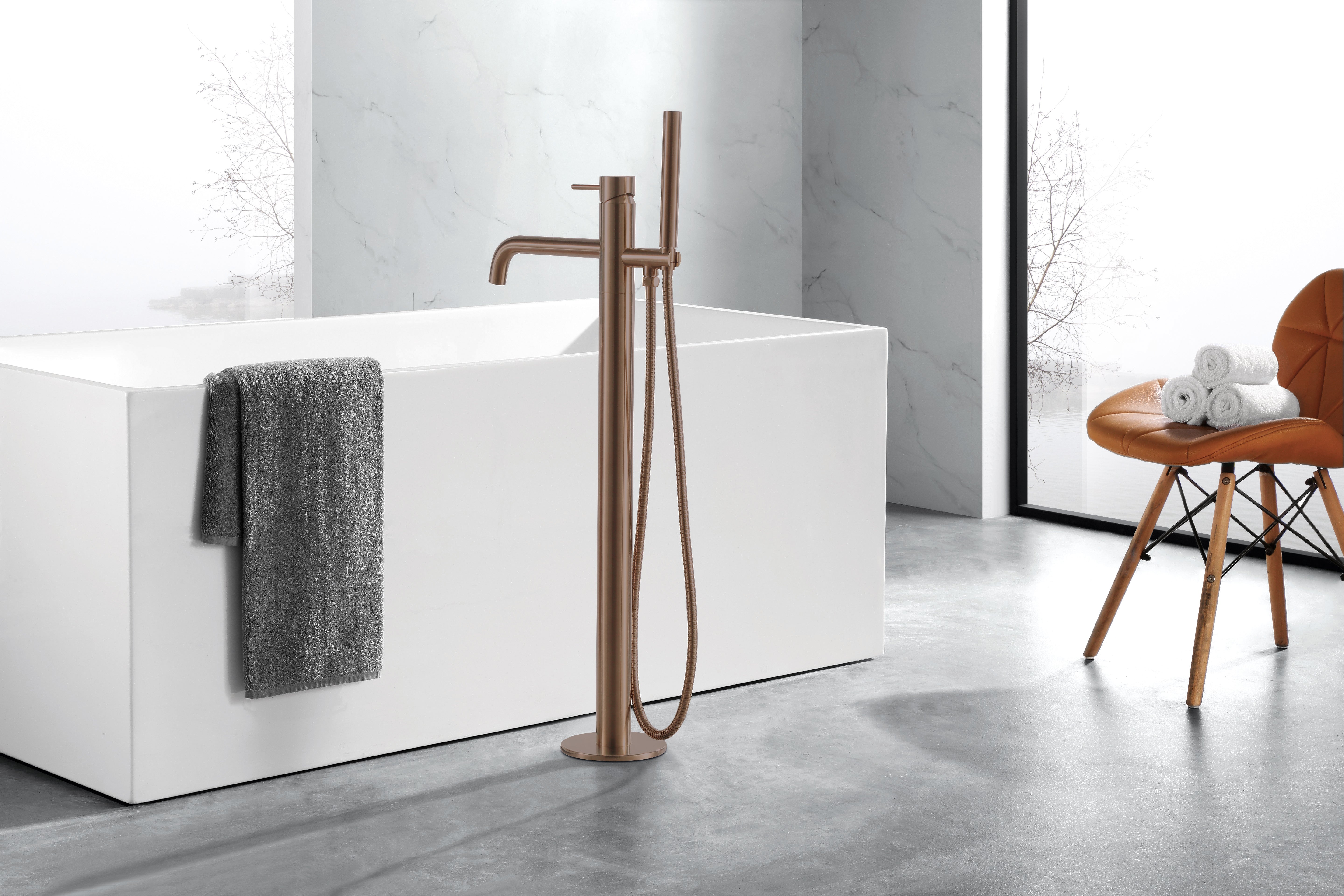VOS FLOOR STANDING BATH SHOWER MIXER WITH KIT