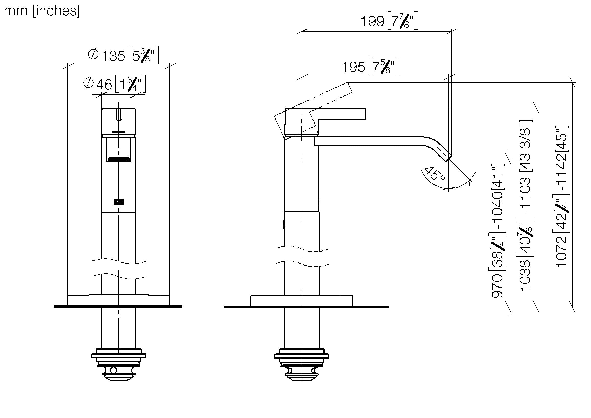 Imo Single Hole Basin Mixer With Stand Pipe Without Pop Up Waste Chrome