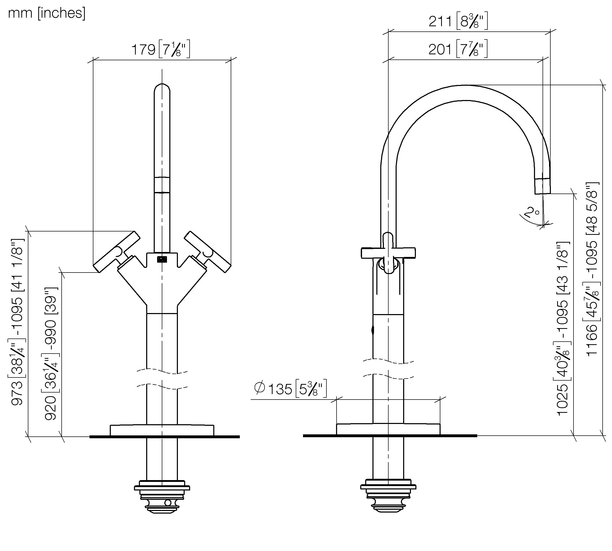 Tara Single Hole Basin Mixer With Stand Pipe Without Pop Up Waste Chrome