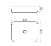 A2 - Rectangle Countertop Basin 505 x 395 x 130