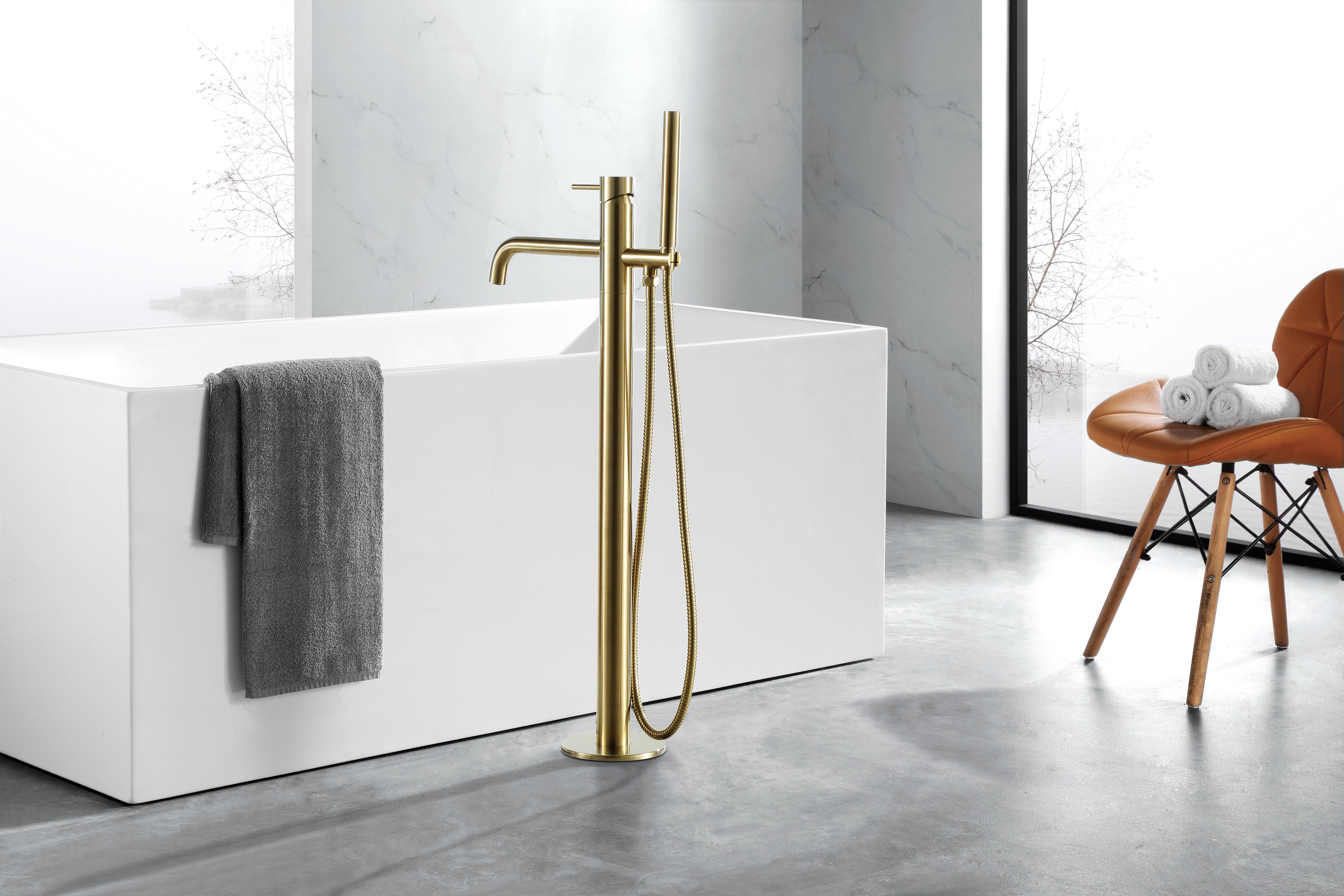 VOS FLOOR STANDING BATH SHOWER MIXER WITH KIT