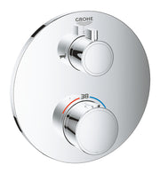 Grohtherm Thermostatic bath tub mixer for 2 outlets with integrated shut off/diverter valve
