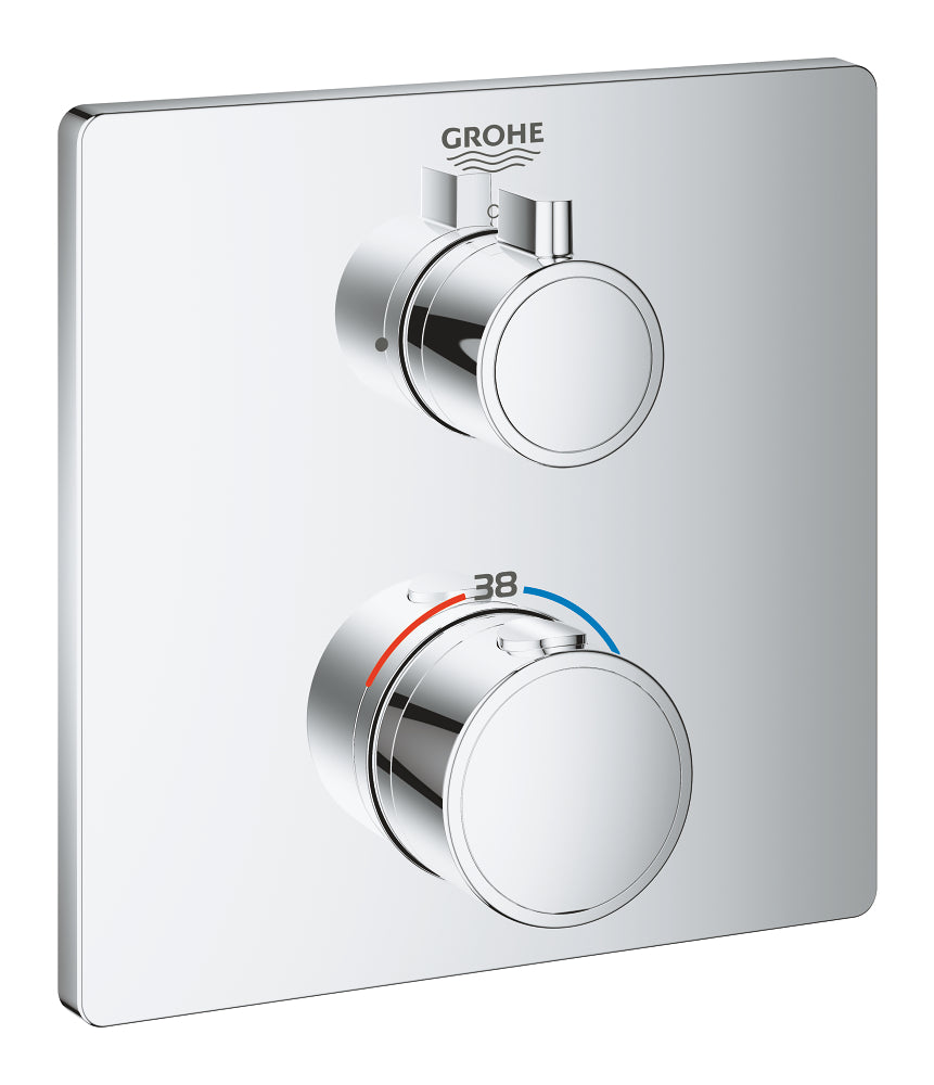 Grohtherm Thermostatic mixer for 1 outlet with shut off valve