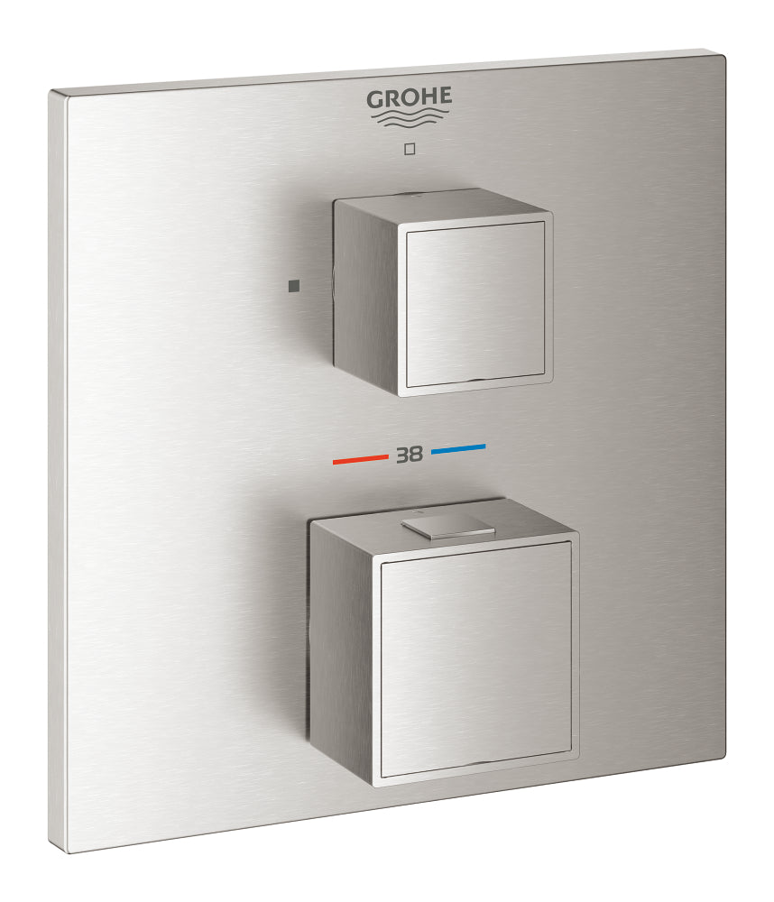Grohtherm Cube Thermostatic mixer for 1 outlet with shut off valve