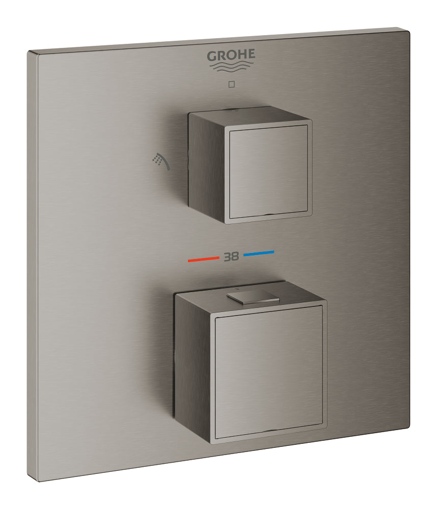 Grohtherm Cube Thermostatic shower mixer for 2 outlets with integrated shut off/diverter valve