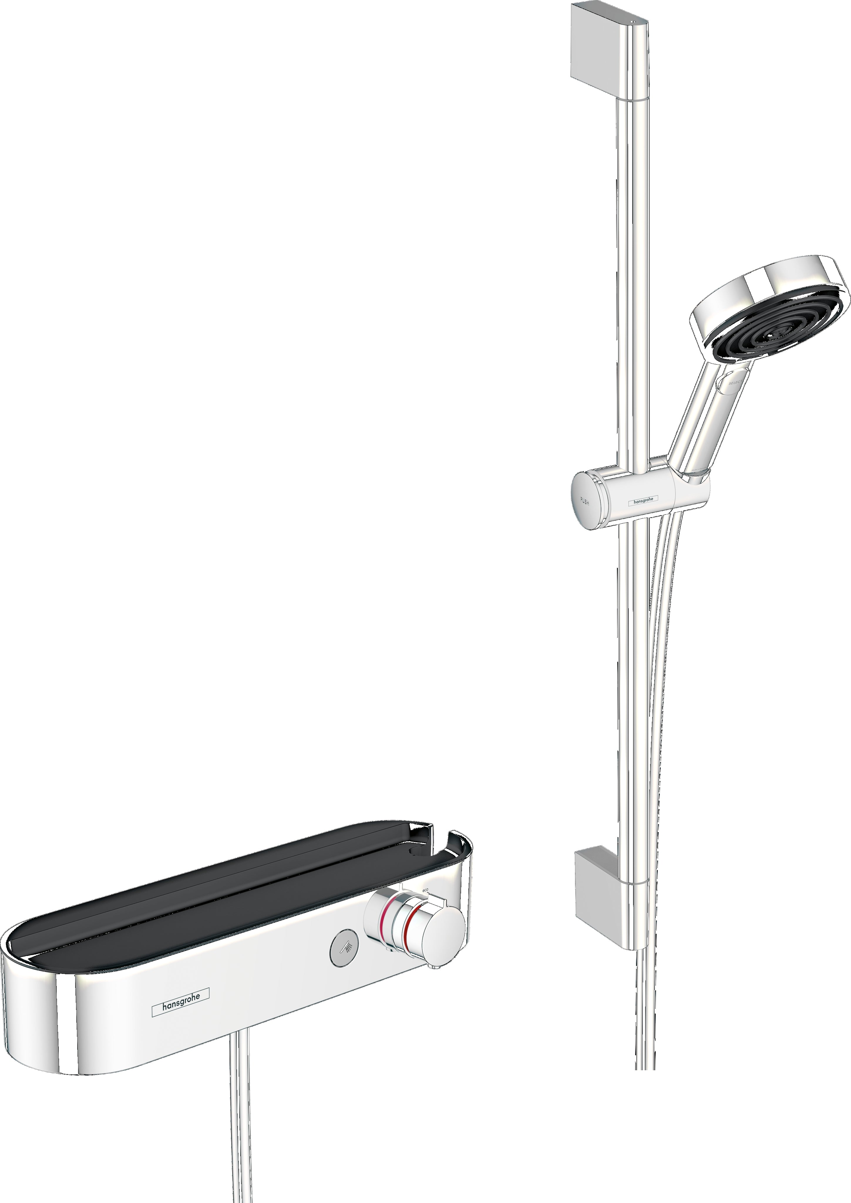 Pulsify Select S Shower system 105 3jet Relaxation with ShowerTablet 400, shower bar 65 cm, slider and shower hose