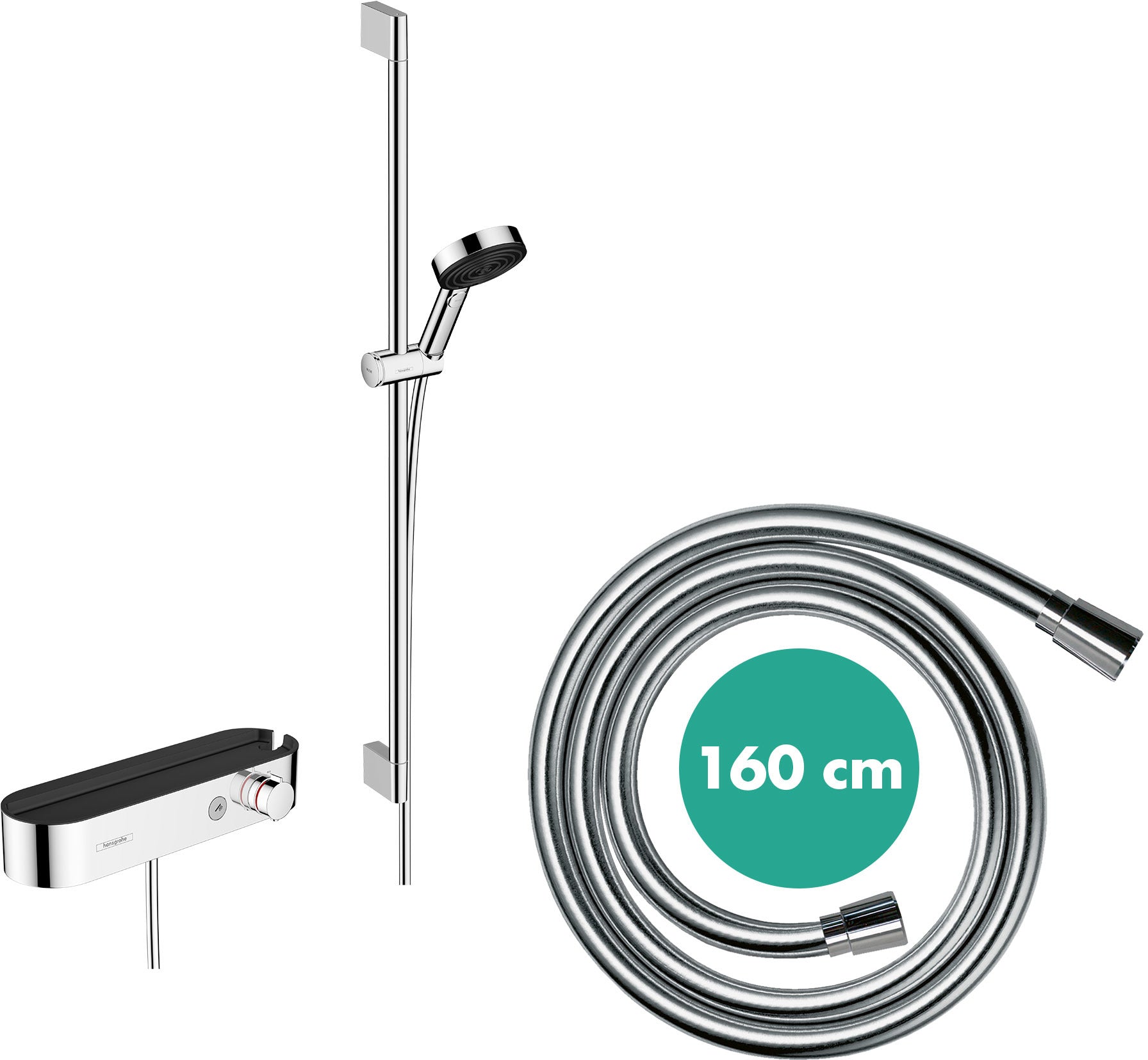 Pulsify Select S Shower system 105 3jet Relaxation with ShowerTablet 400, shower bar 90 cm, slider and shower hose