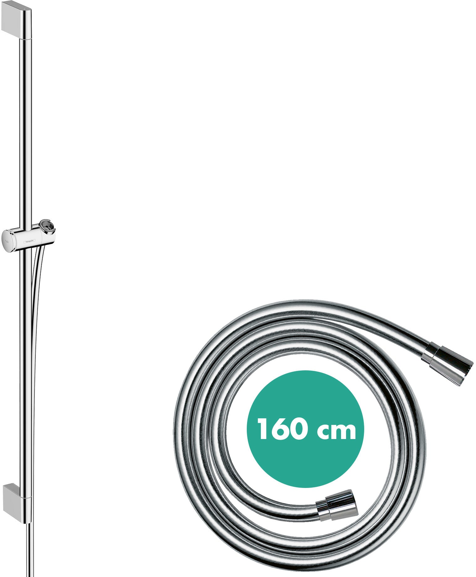 Unica Shower bar Pulsify S 90 cm with push slider and Isiflex shower hose 160 cm