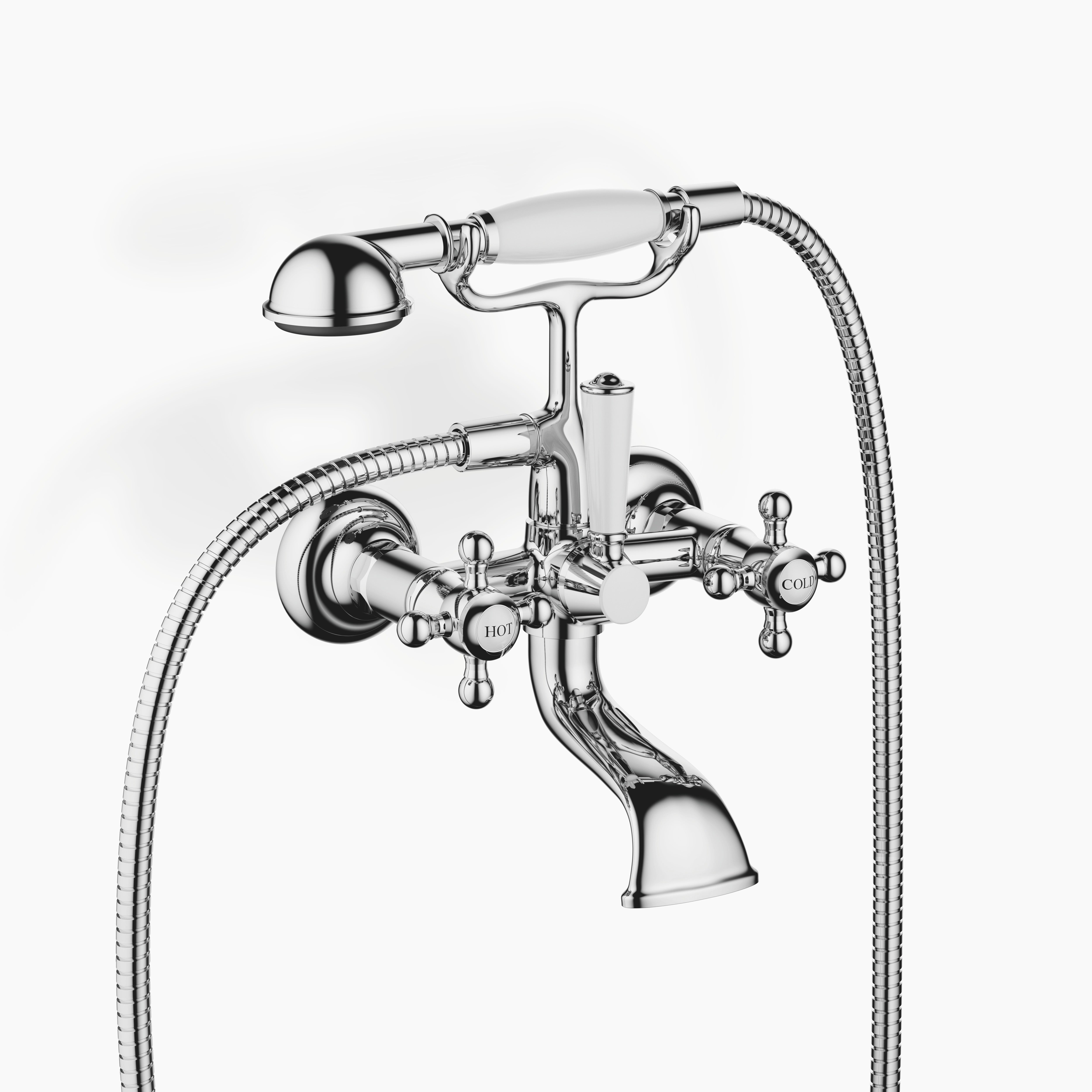 Madison Bath Mixer For Wall Mounting With Hand Shower Set Chrome