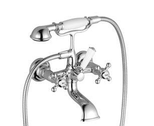 Madison Bath Mixer For Wall Mounting With Hand Shower Set Chrome