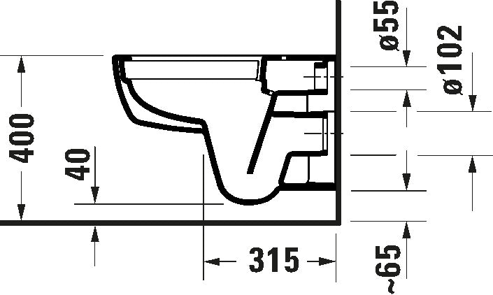 D-Code Wall-mounted toilet White High Gloss