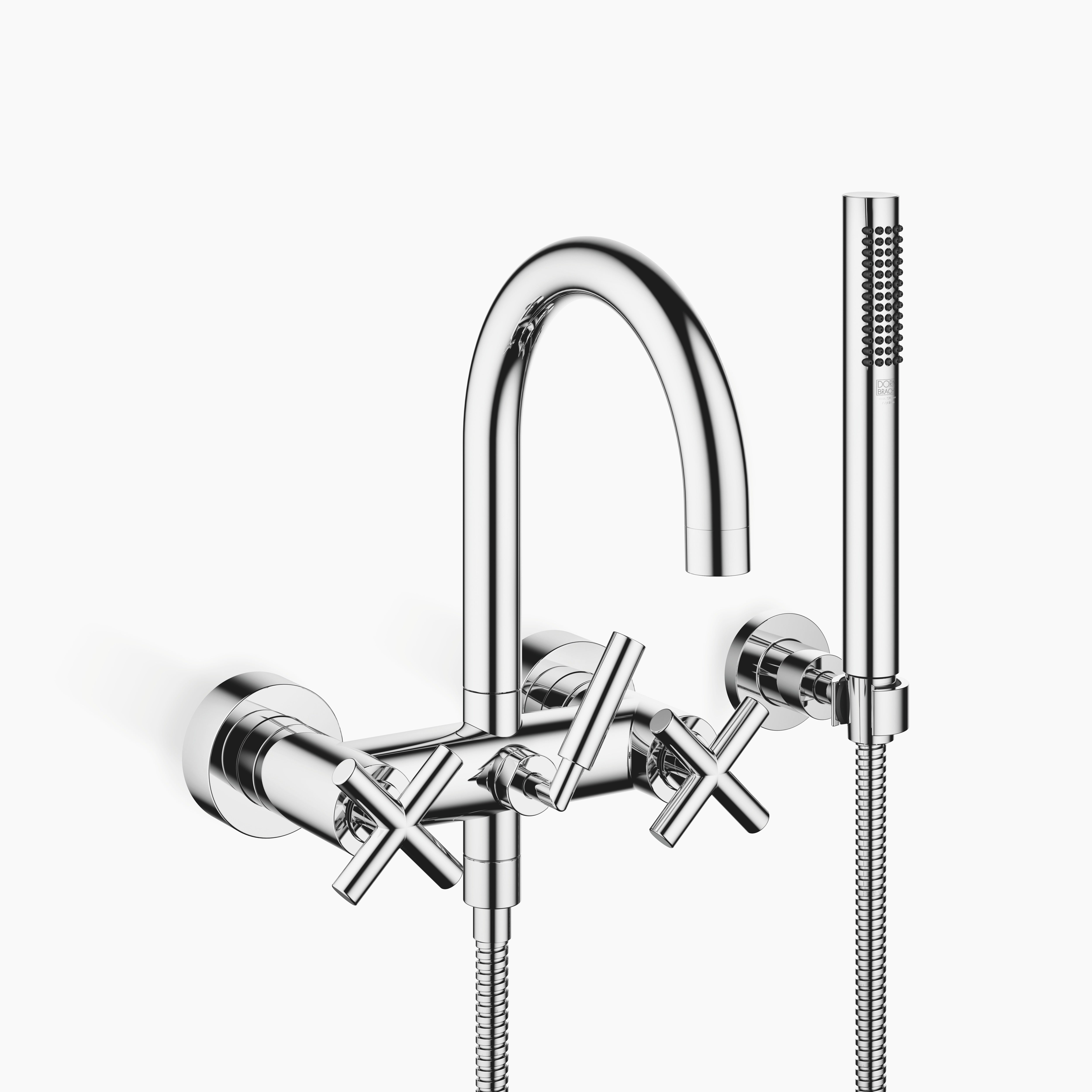 Tara Bath Mixer For Wall Mounting With Hand Shower Set Chrome II