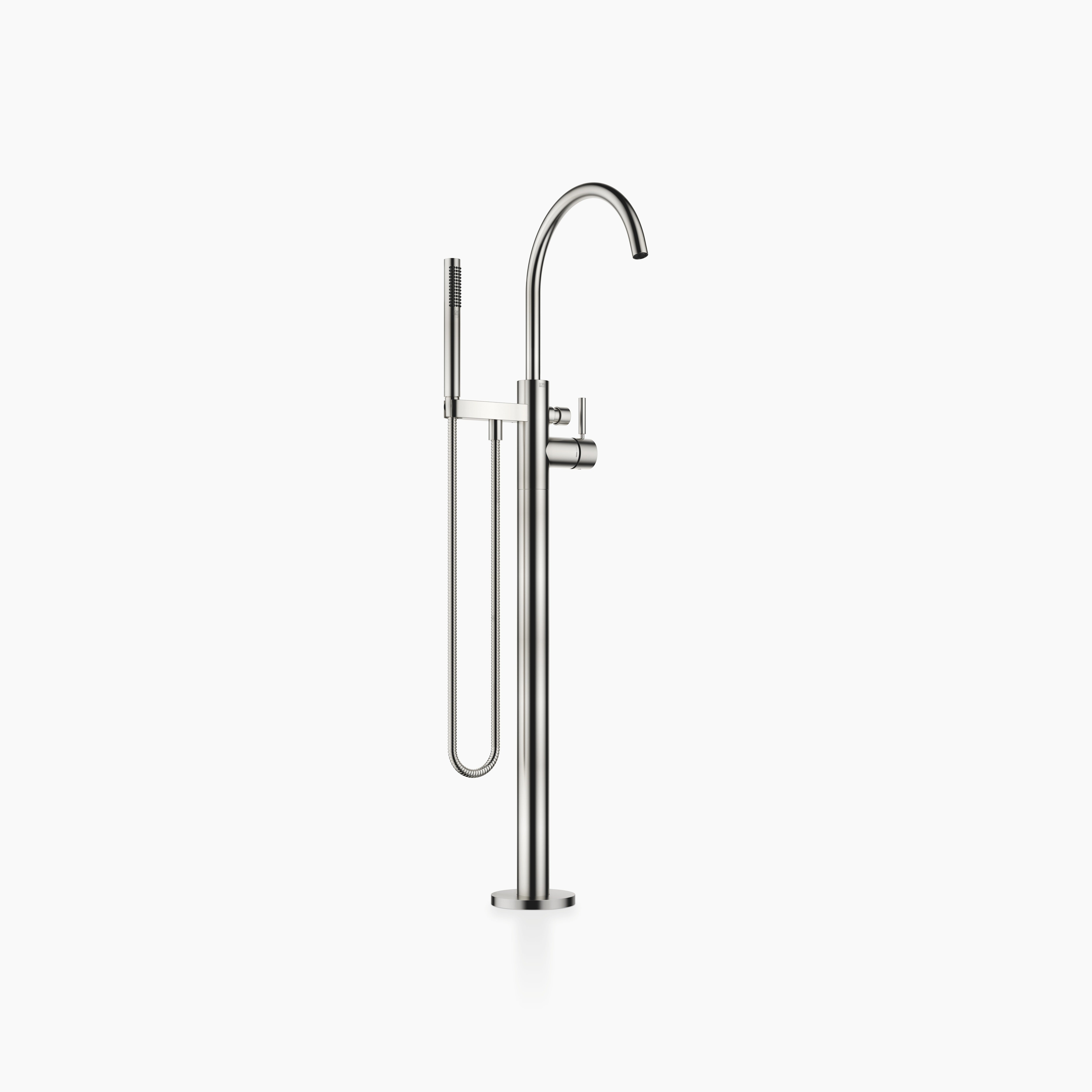 Single Lever Bath Mixer With Stand Pipe For Free Standing Assembly With Hand Shower Set Chrome