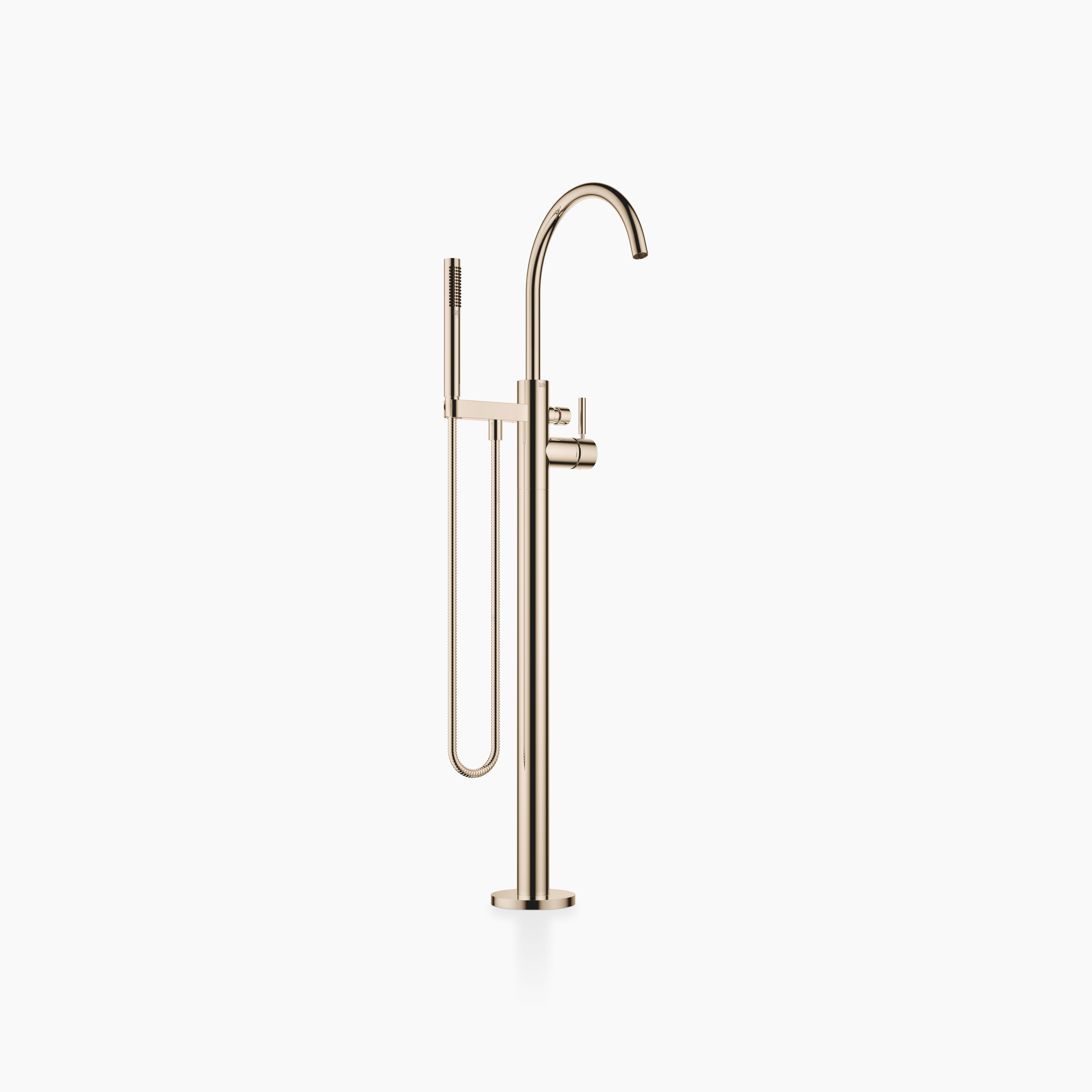 Single Lever Bath Mixer With Stand Pipe For Free Standing Assembly With Hand Shower Set Chrome