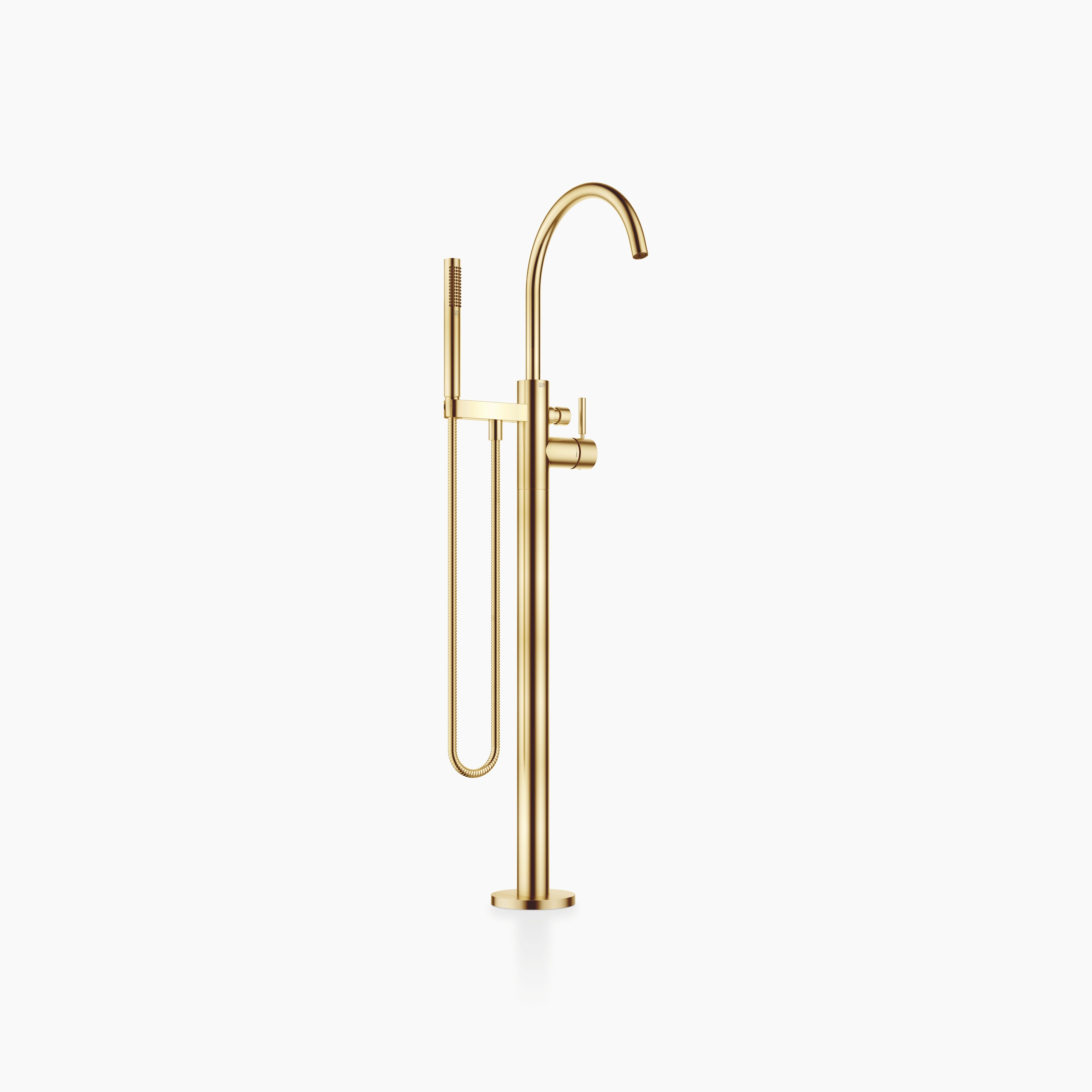 Single Lever Bath Mixer With Stand Pipe For Free Standing Assembly With Hand Shower Set Chrome