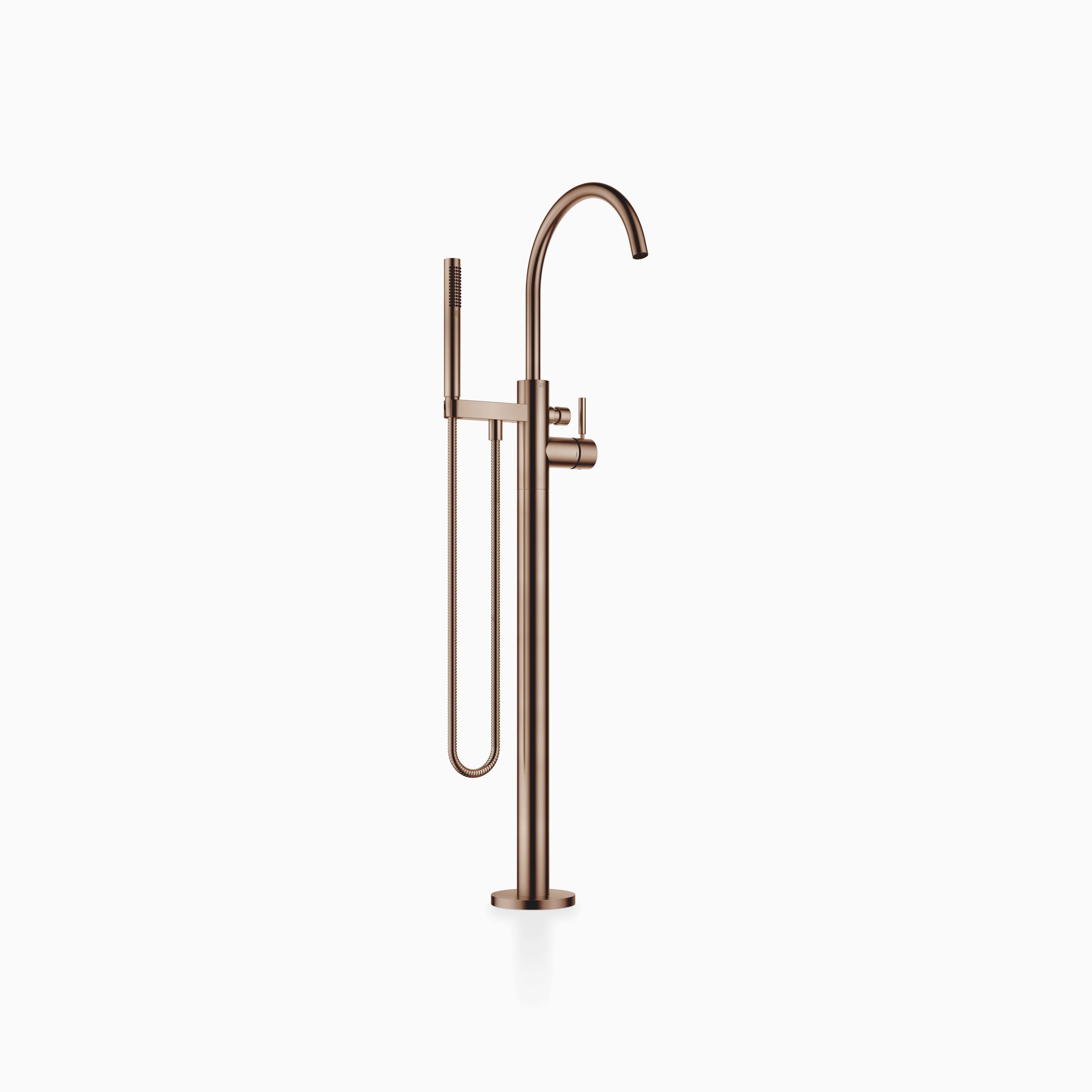 Single Lever Bath Mixer With Stand Pipe For Free Standing Assembly With Hand Shower Set Chrome