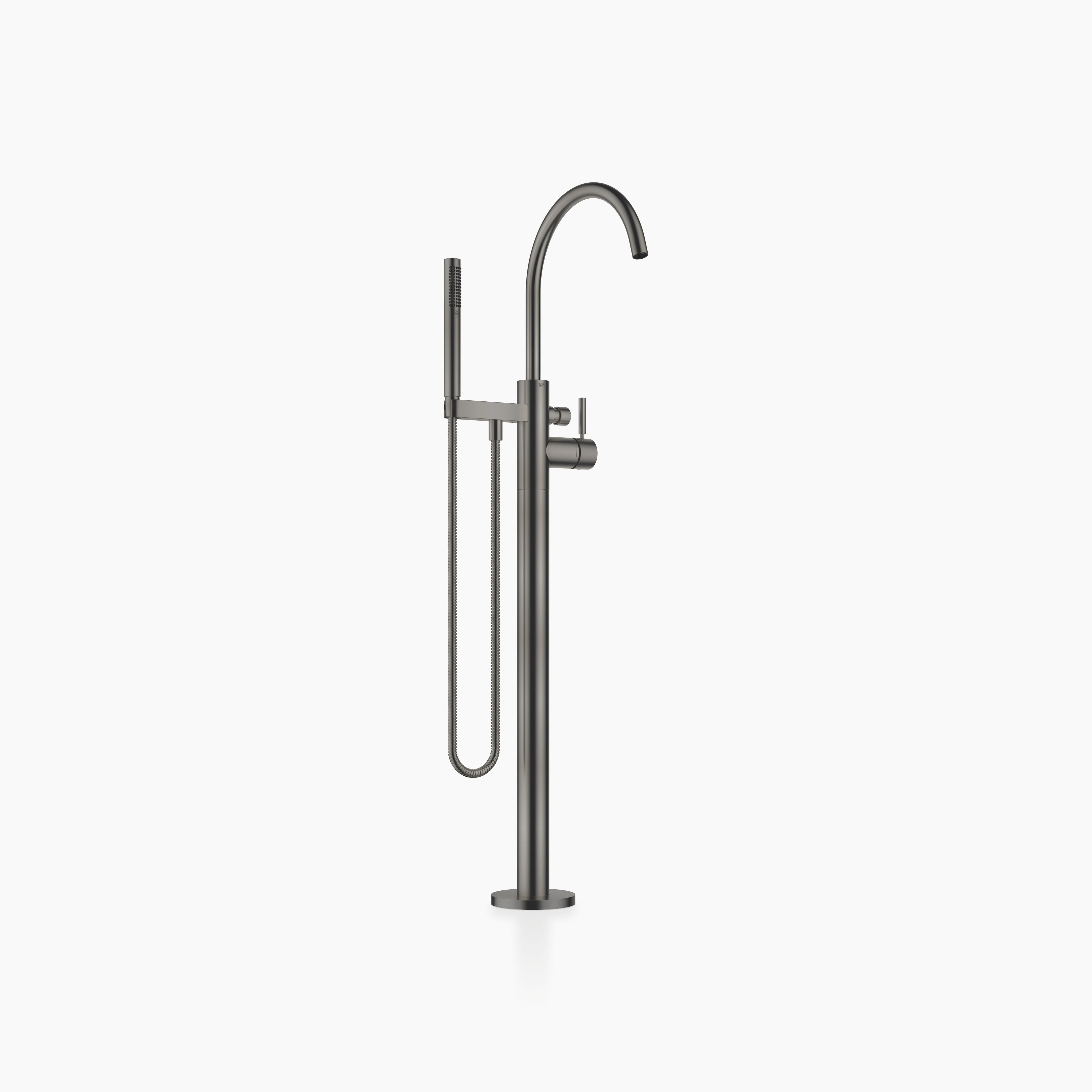 Single Lever Bath Mixer With Stand Pipe For Free Standing Assembly With Hand Shower Set Chrome