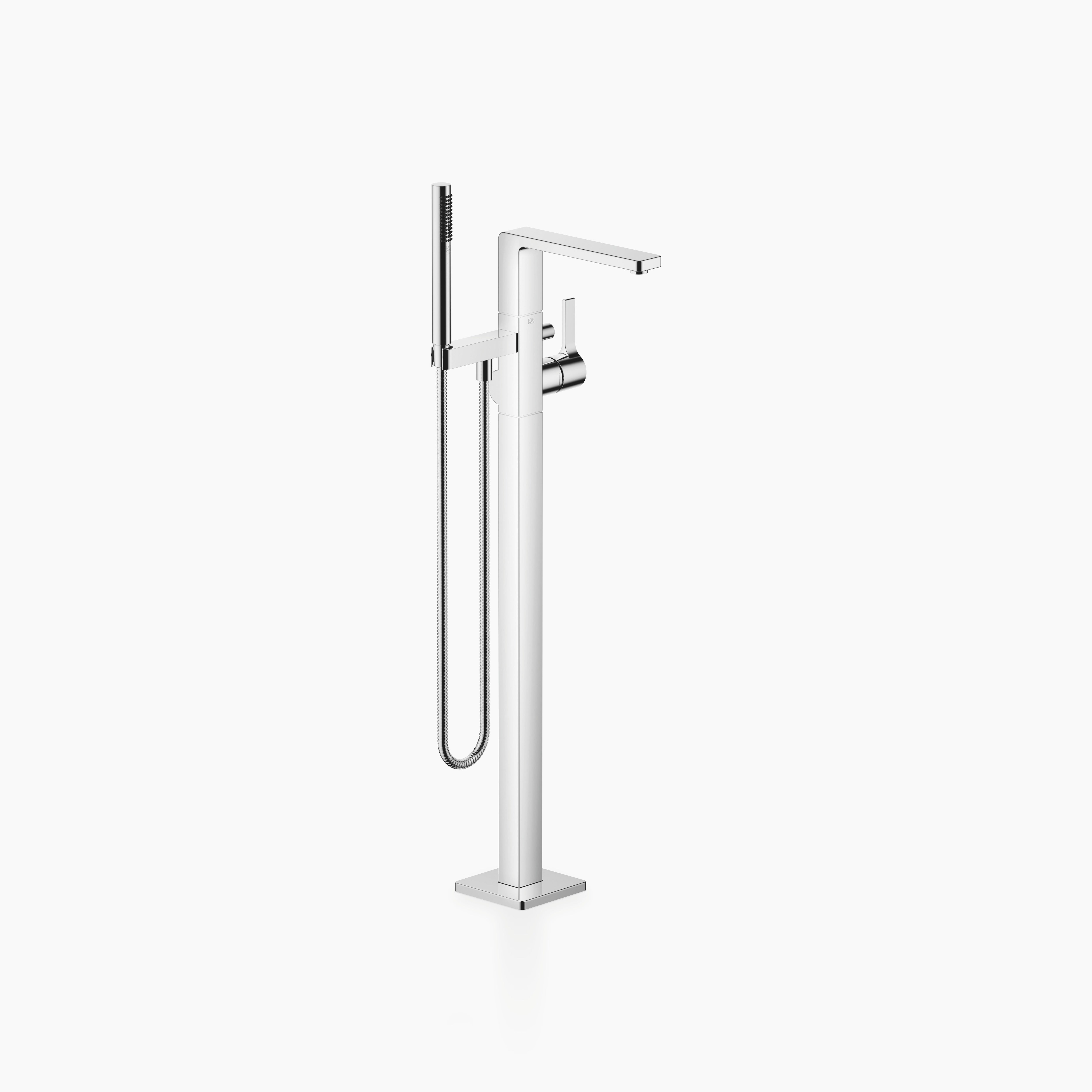 Lulu Single Lever Bath Mixer With Stand Pipe For Free Standing Assembly With Hand Shower Set Chrome