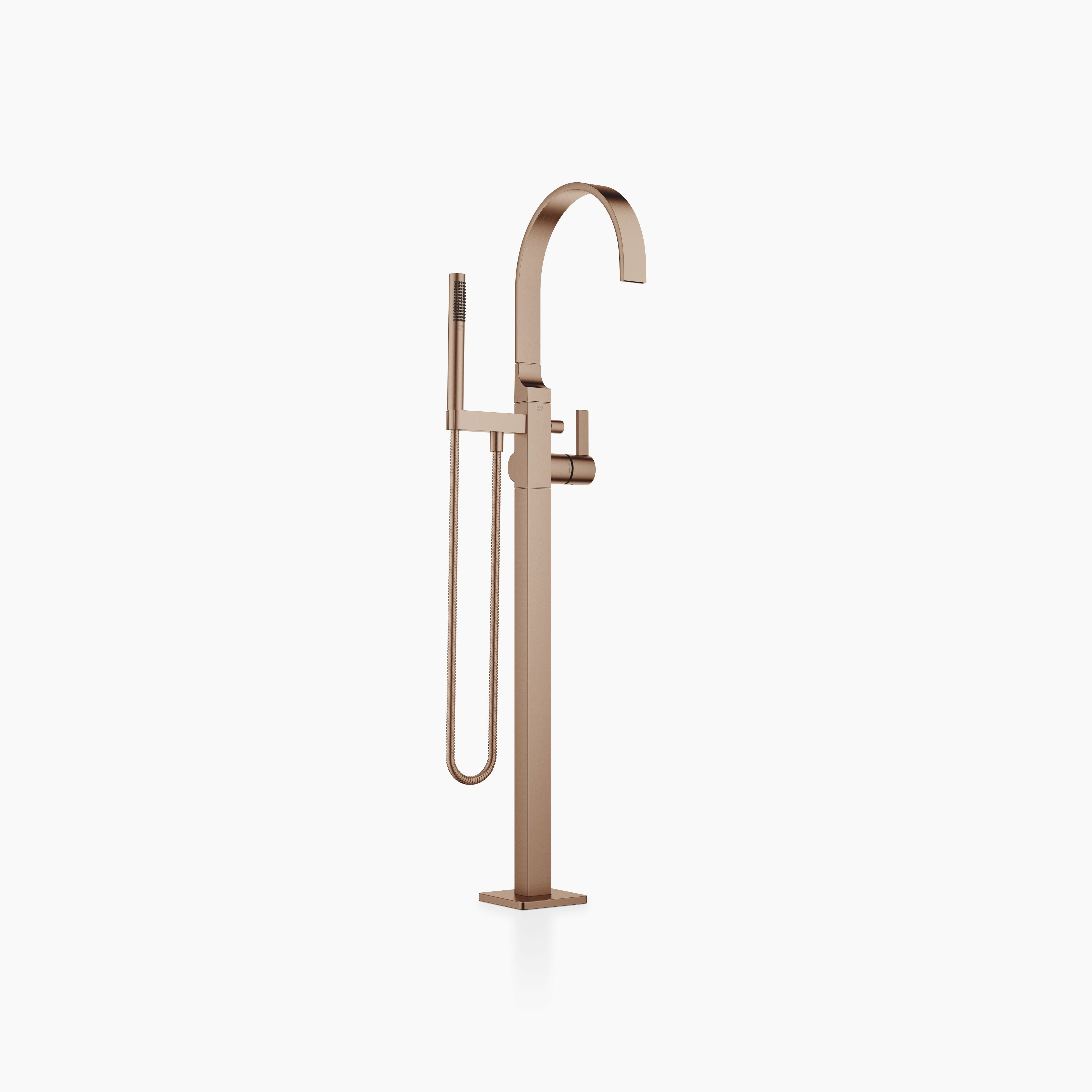 Mem Single Lever Bath Mixer With Stand Pipe For Free Standing Assembly With Hand Shower Set Chrome