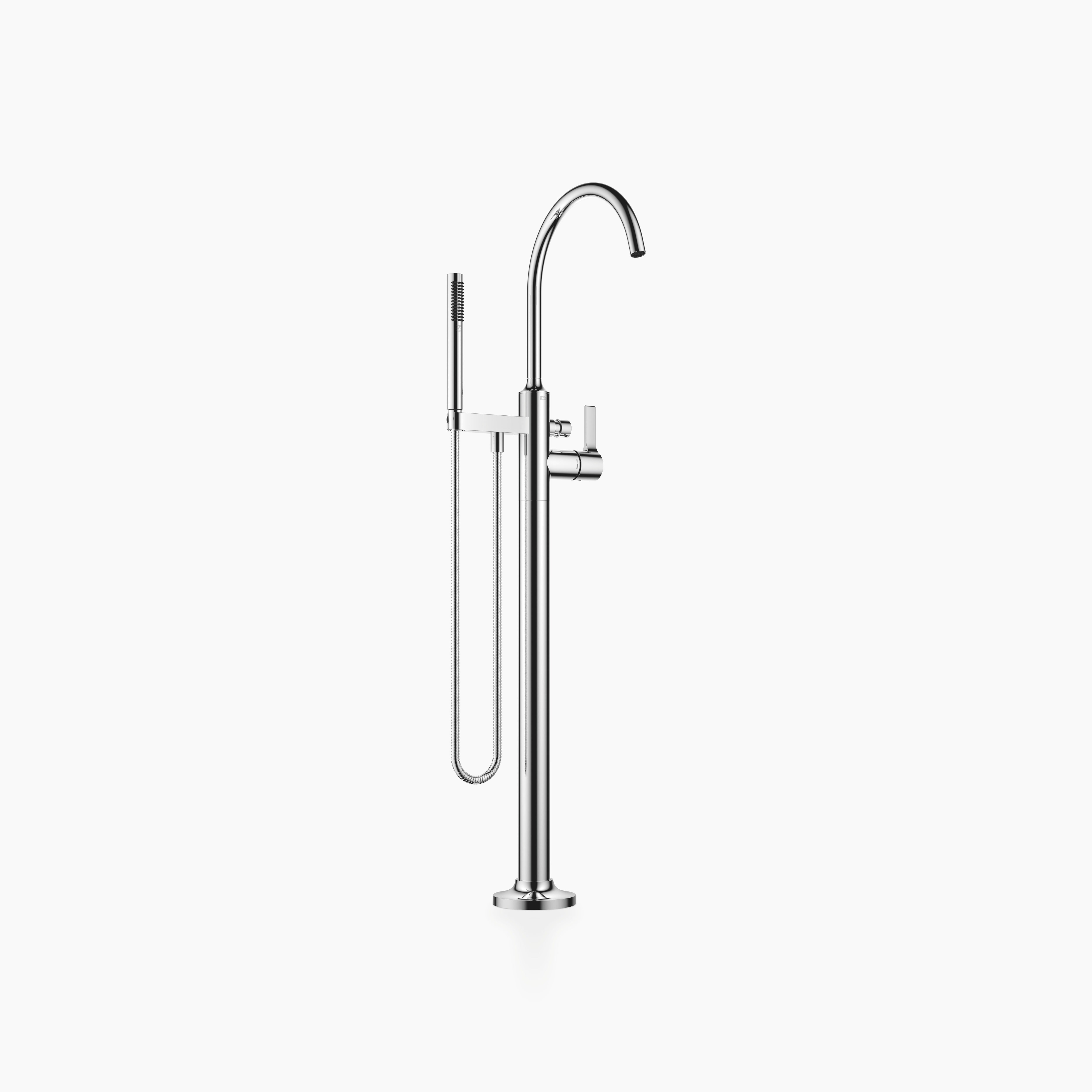 Vaia Single Lever Bath Mixer With Stand Pipe For Free Standing Assembly With Hand Shower Set