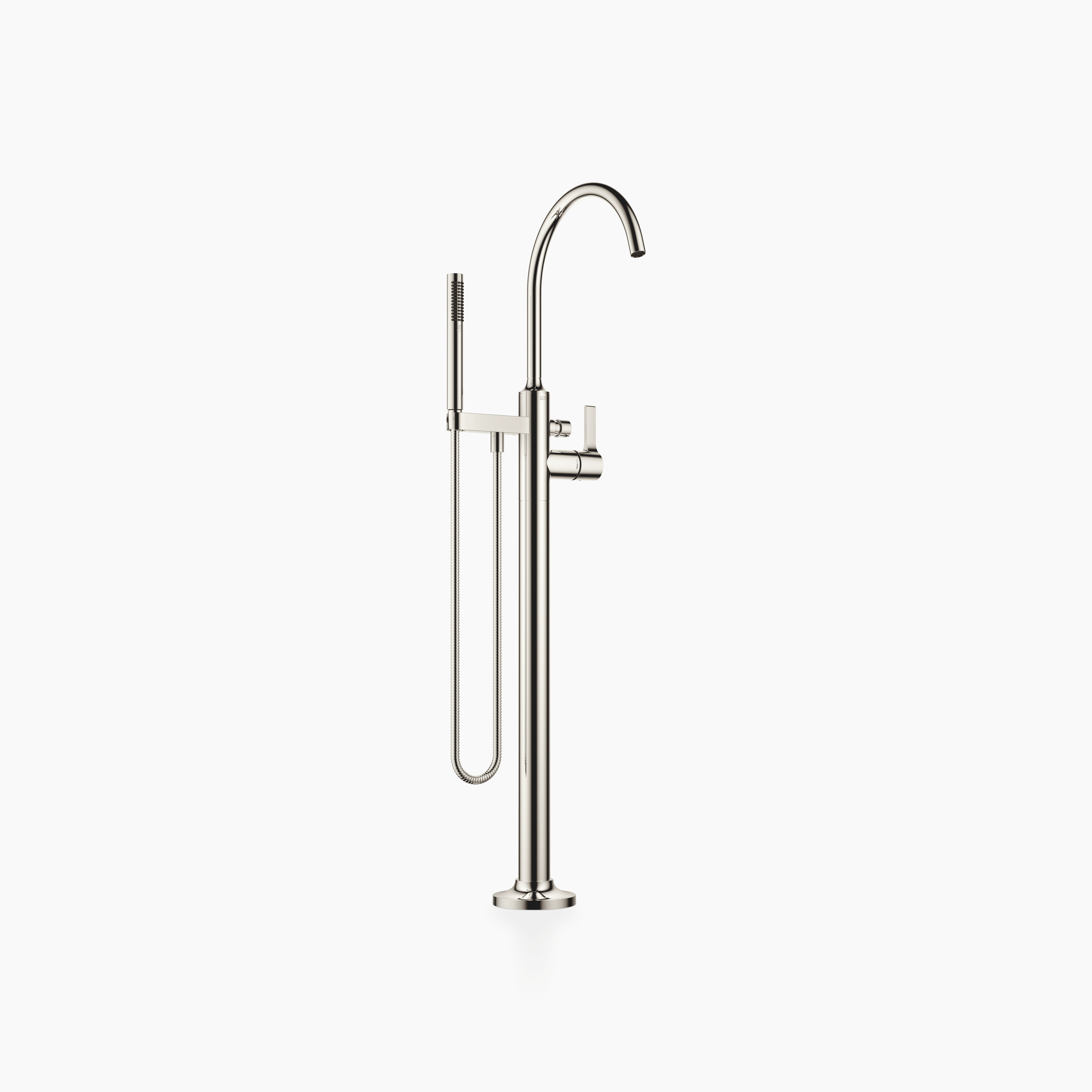 Vaia Single Lever Bath Mixer With Stand Pipe For Free Standing Assembly With Hand Shower Set