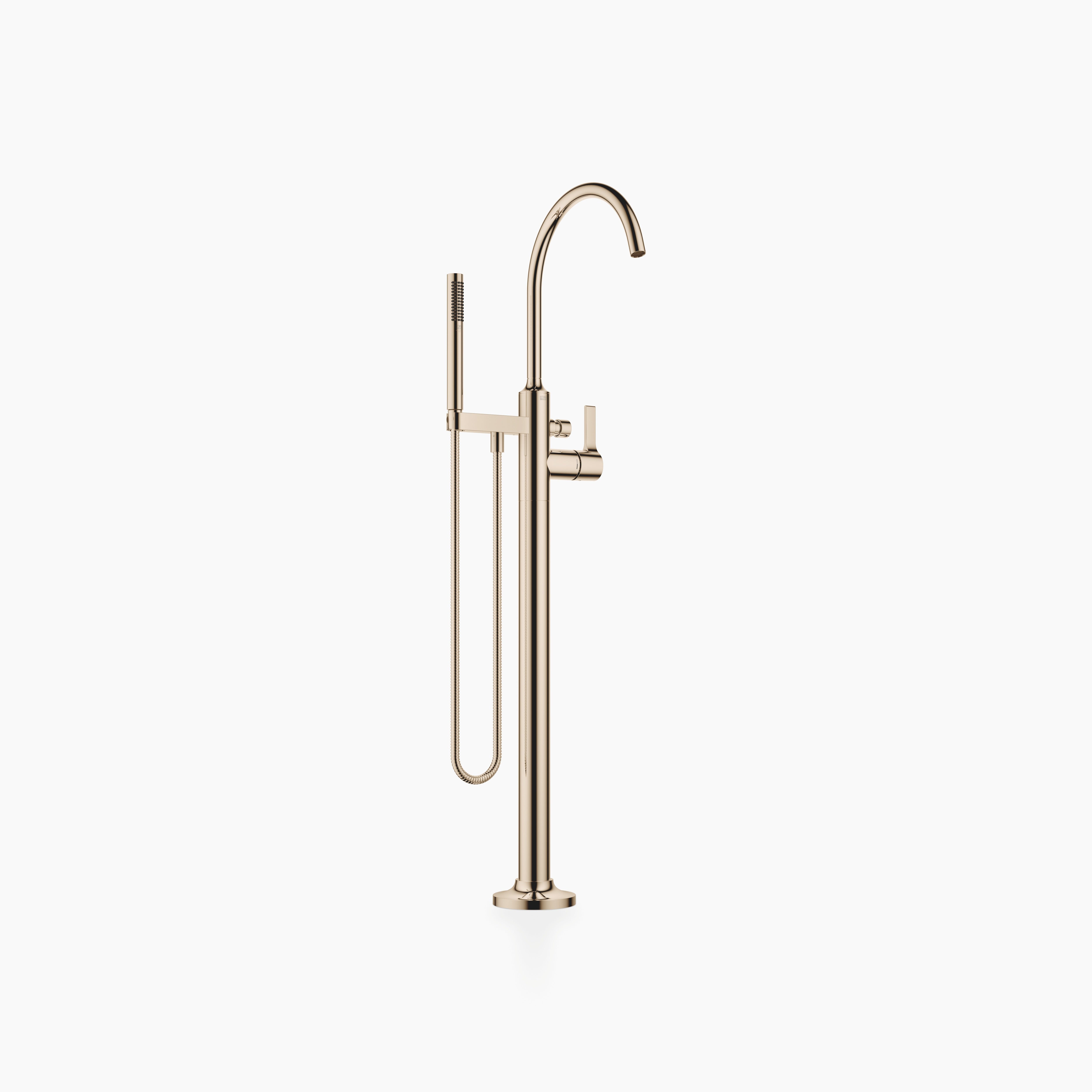 Vaia Single Lever Bath Mixer With Stand Pipe For Free Standing Assembly With Hand Shower Set