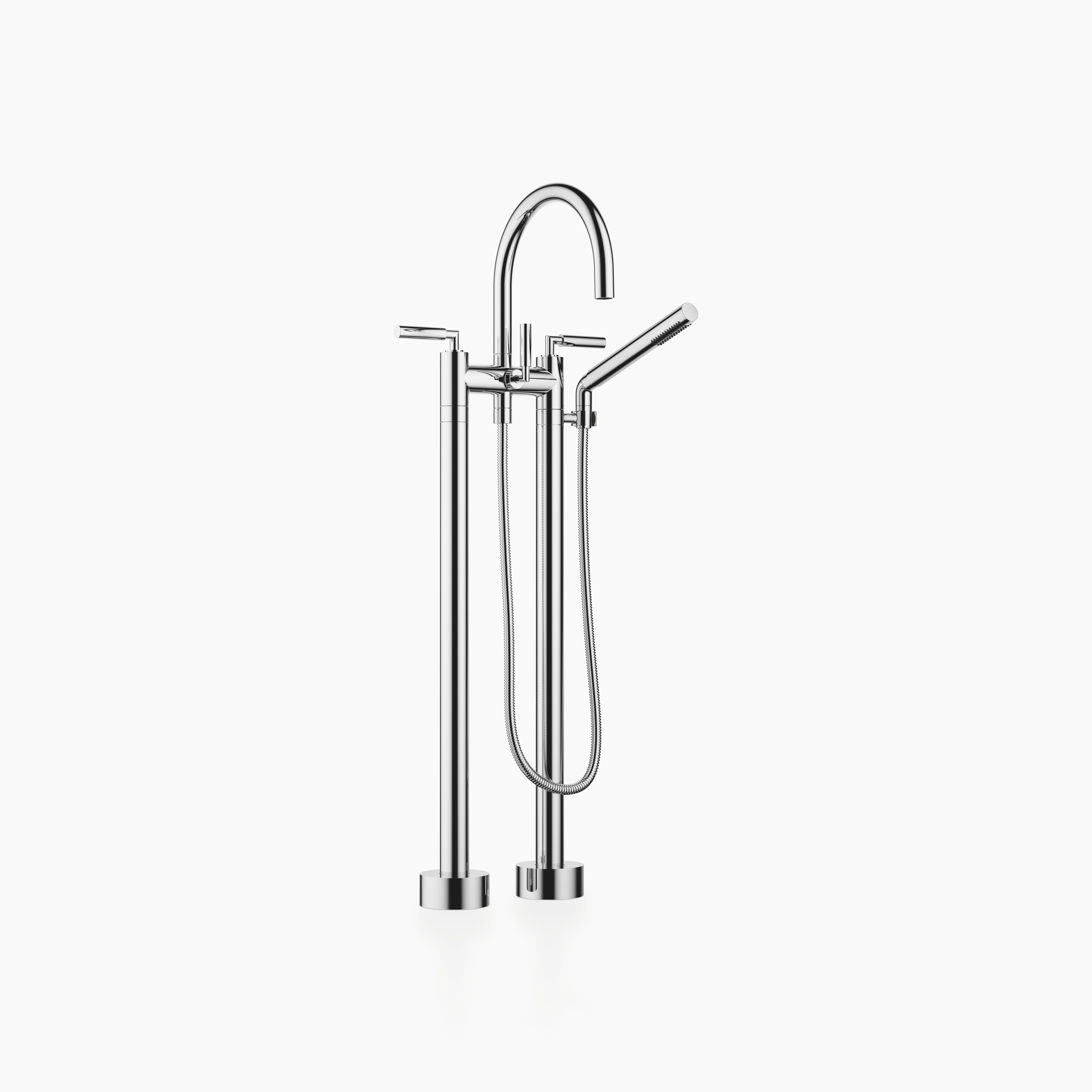 Tara Two Hole Bath Mixer For Free Standing Assembly With Hand Shower Set Chrome