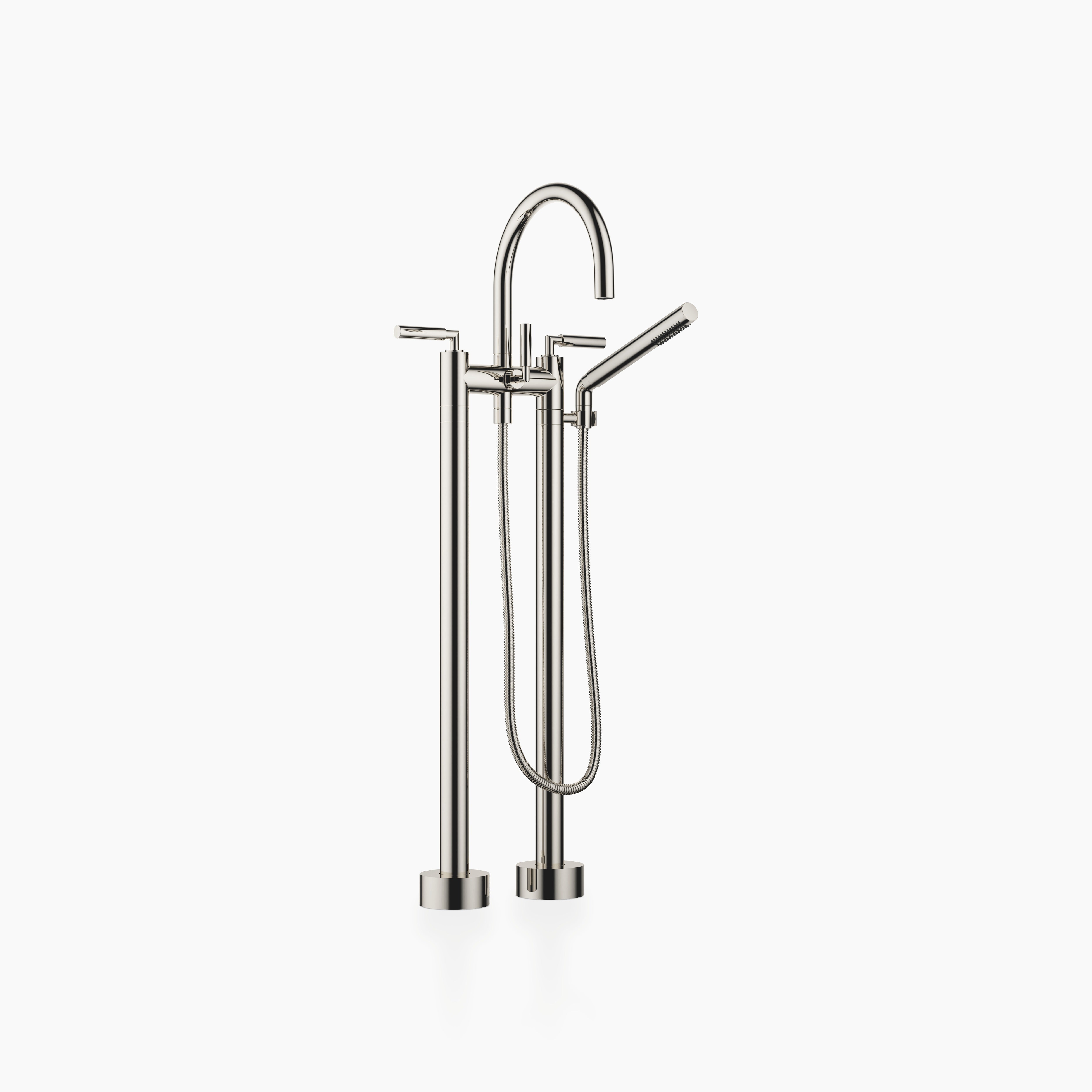 Tara Two Hole Bath Mixer For Free Standing Assembly With Hand Shower Set Chrome