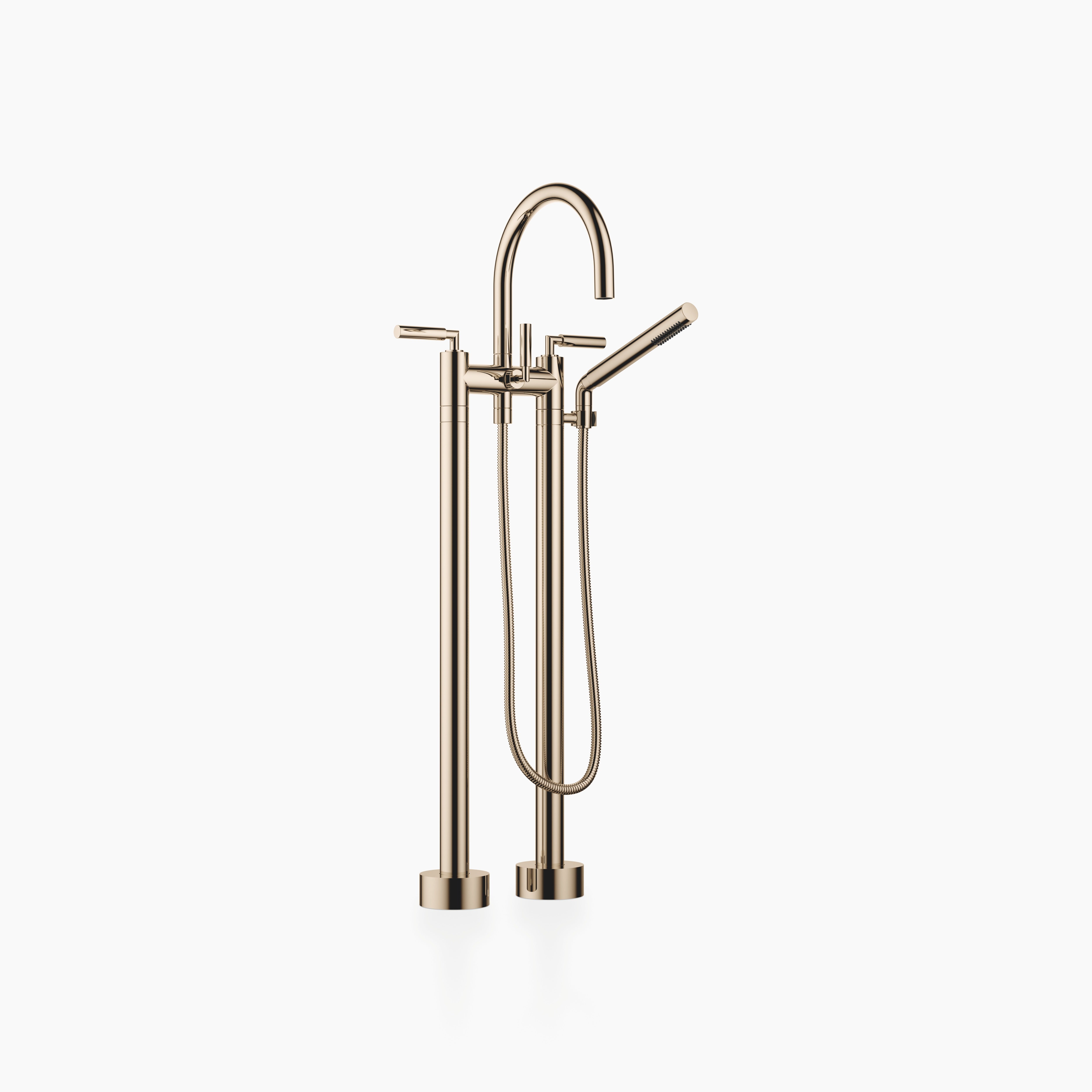Tara Two Hole Bath Mixer For Free Standing Assembly With Hand Shower Set Chrome