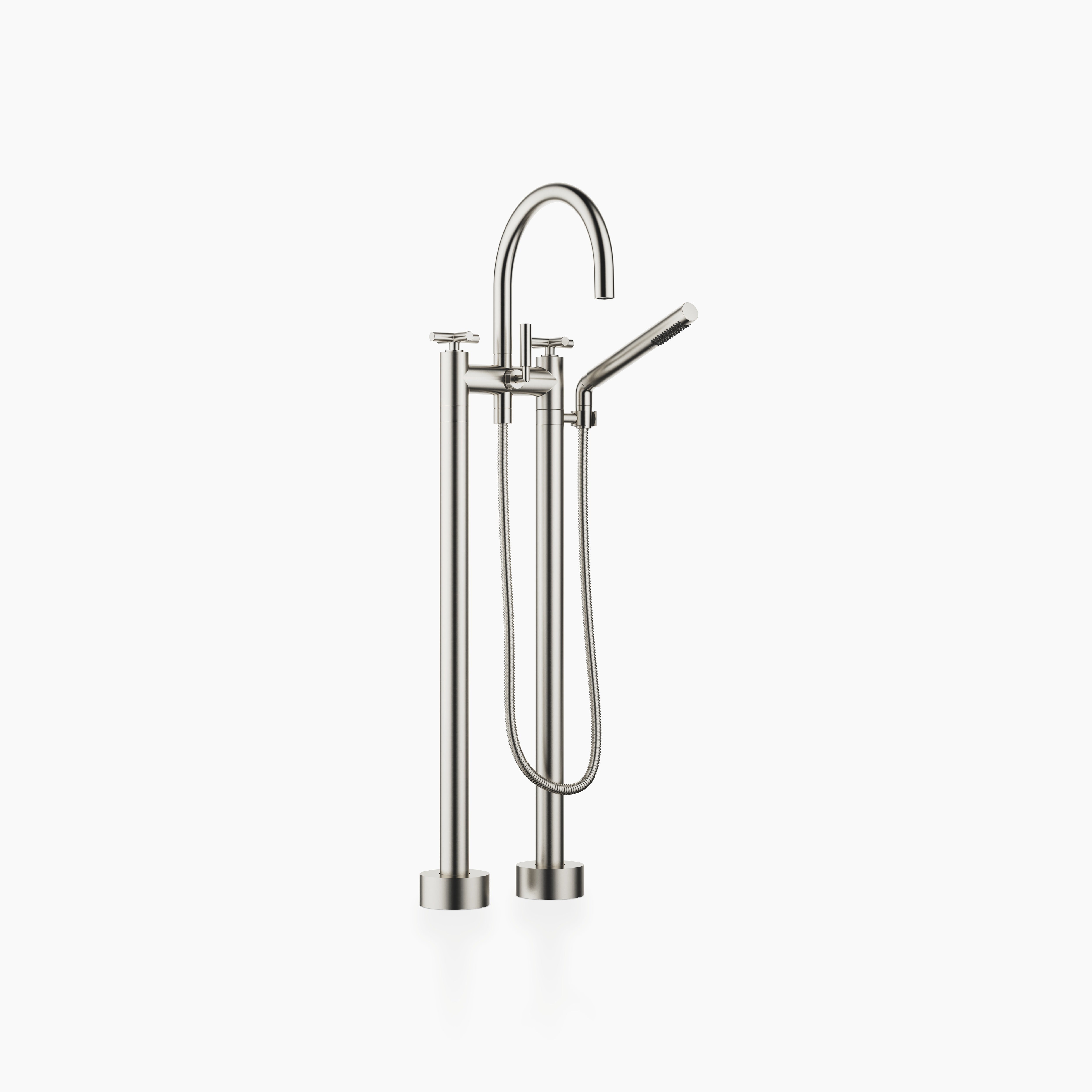 Tara Two Hole Bath Mixer For Free Standing Assembly With Hand Shower Set Chrome II