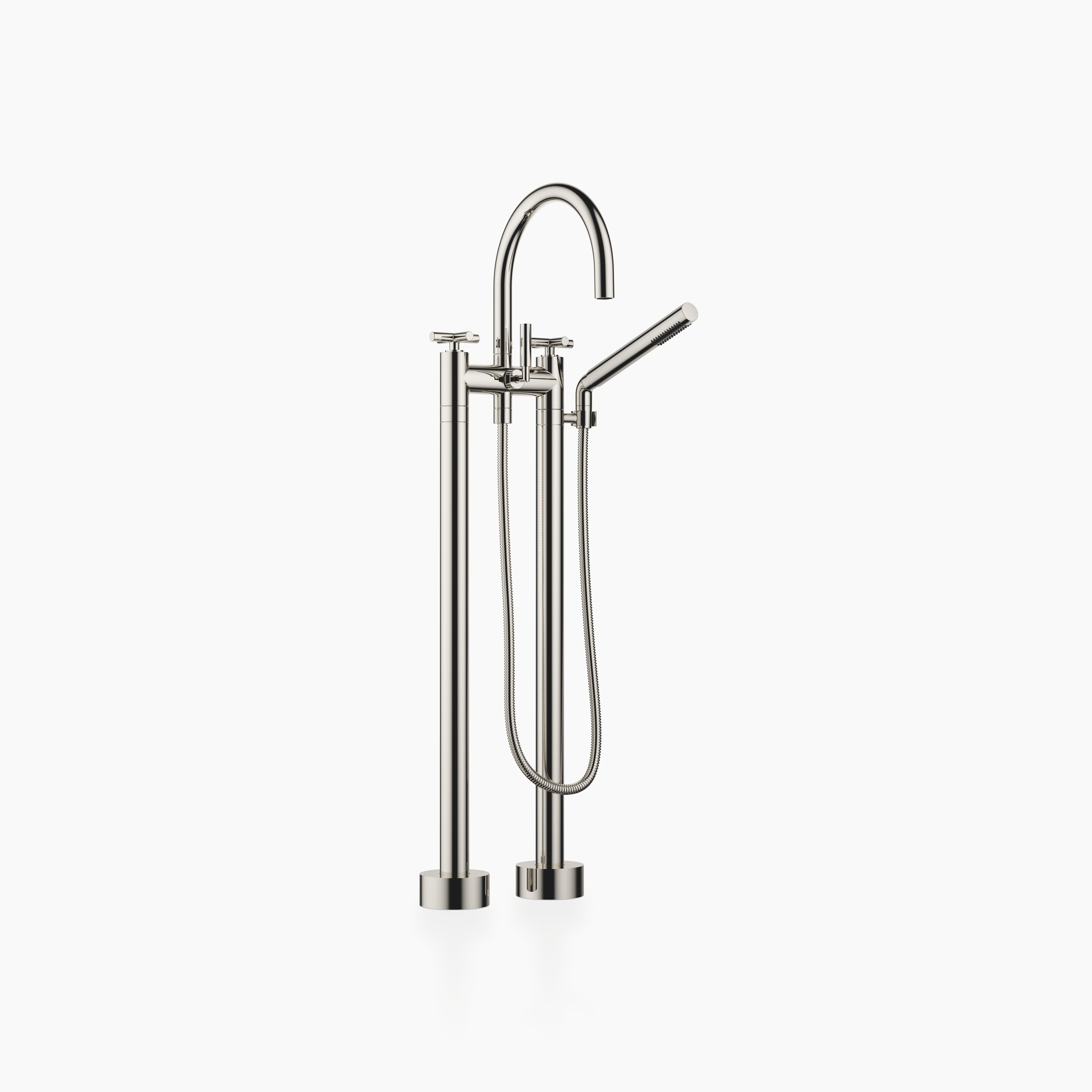 Tara Two Hole Bath Mixer For Free Standing Assembly With Hand Shower Set Chrome II