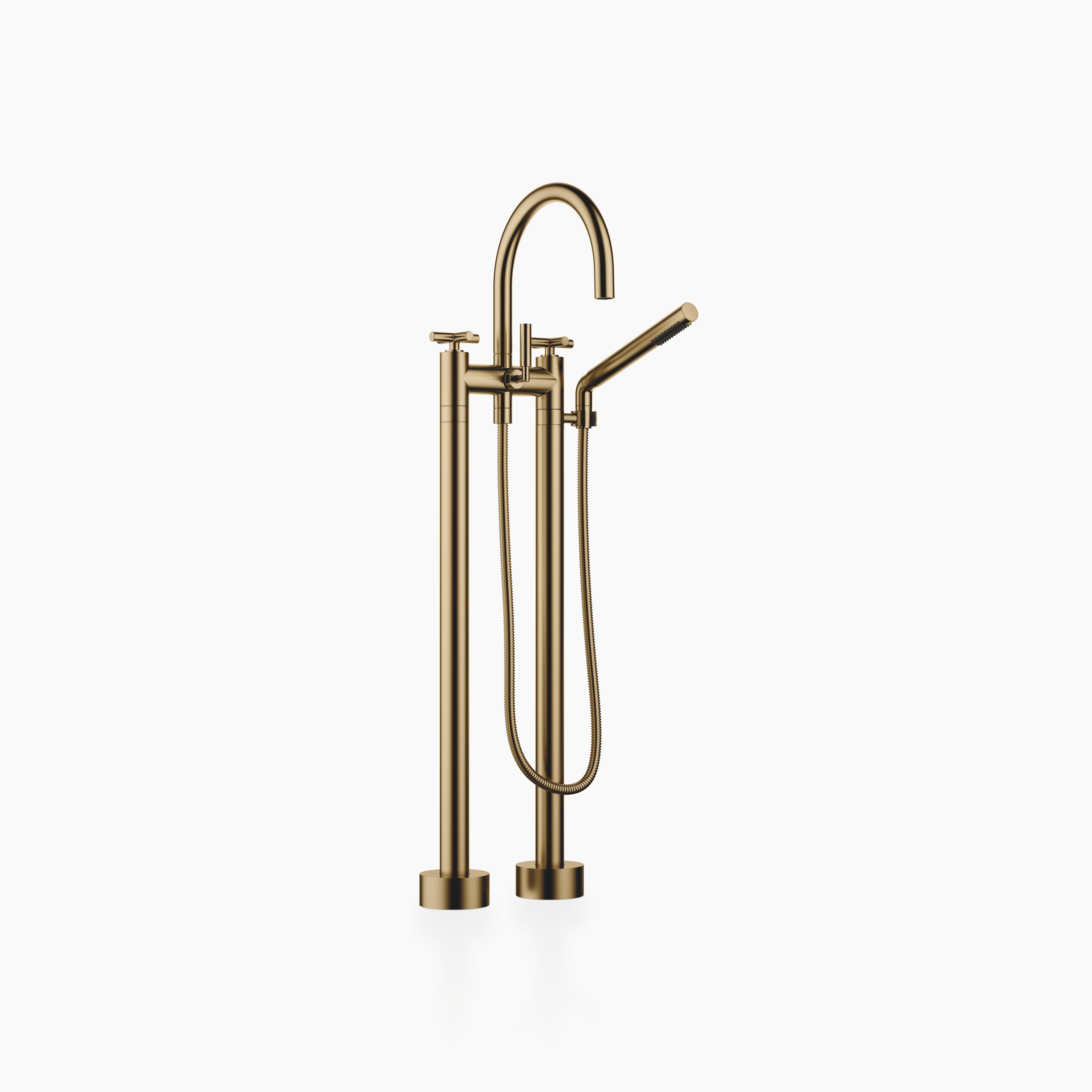 Tara Two Hole Bath Mixer For Free Standing Assembly With Hand Shower Set Chrome II