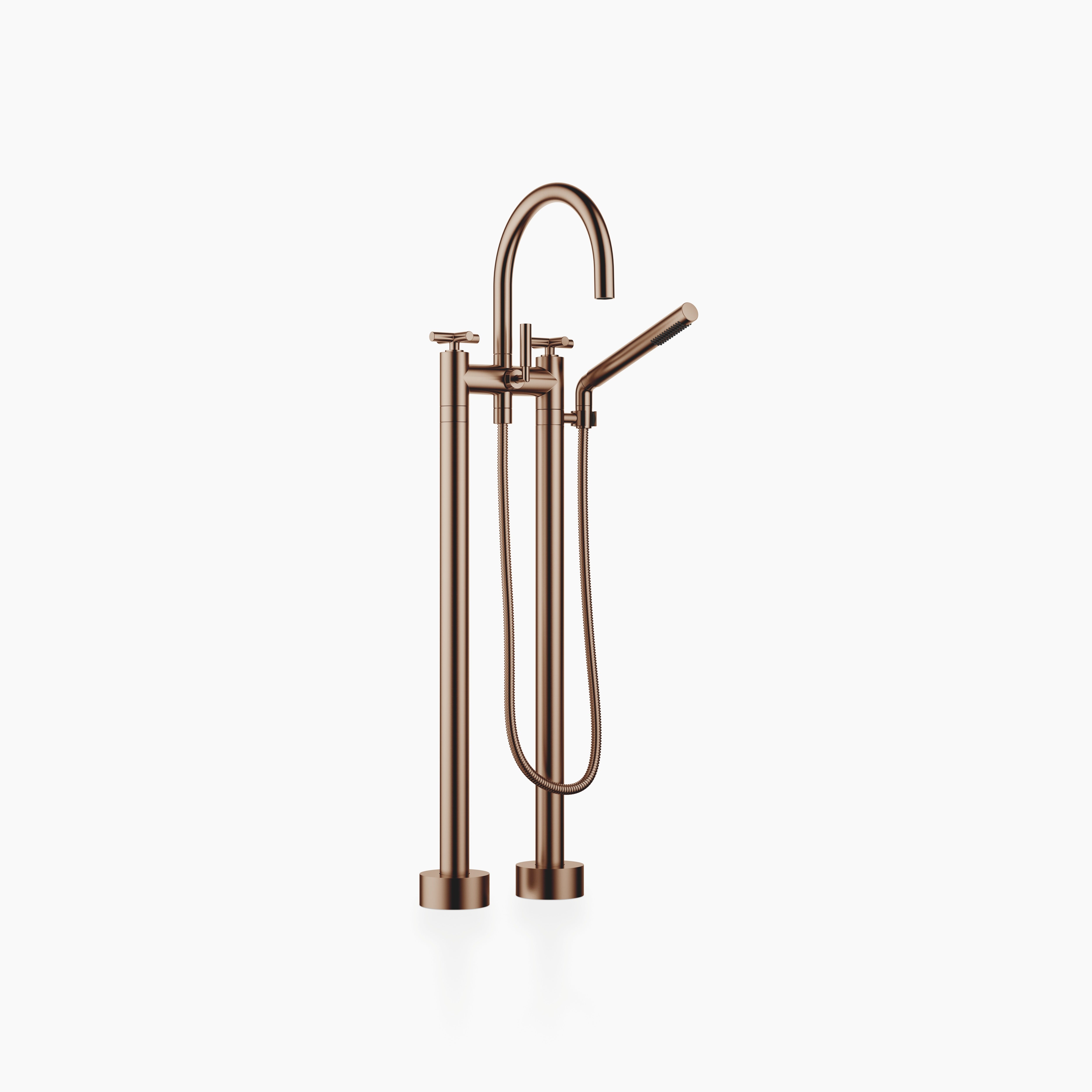 Tara Two Hole Bath Mixer For Free Standing Assembly With Hand Shower Set Chrome II