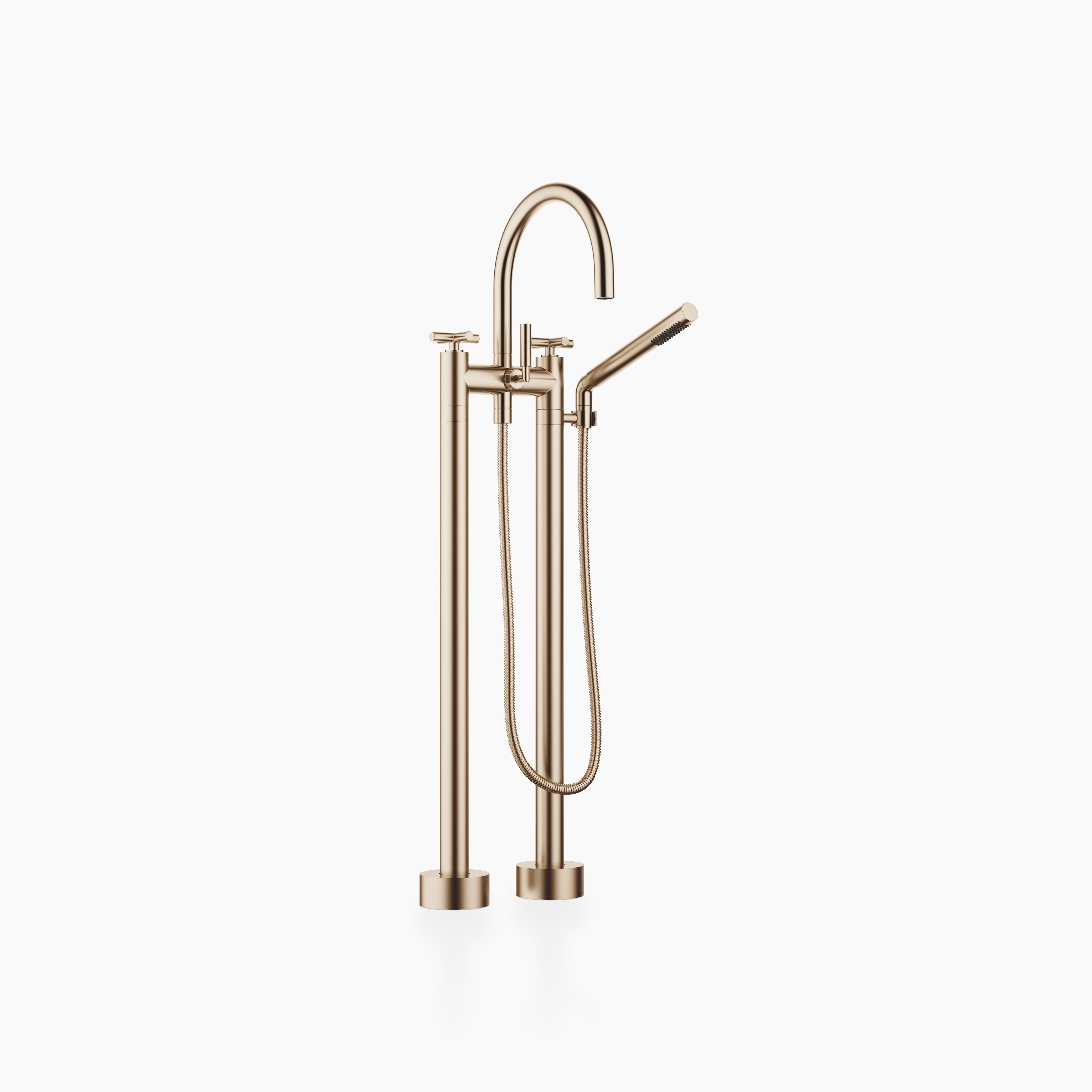 Tara Two Hole Bath Mixer For Free Standing Assembly With Hand Shower Set Chrome II