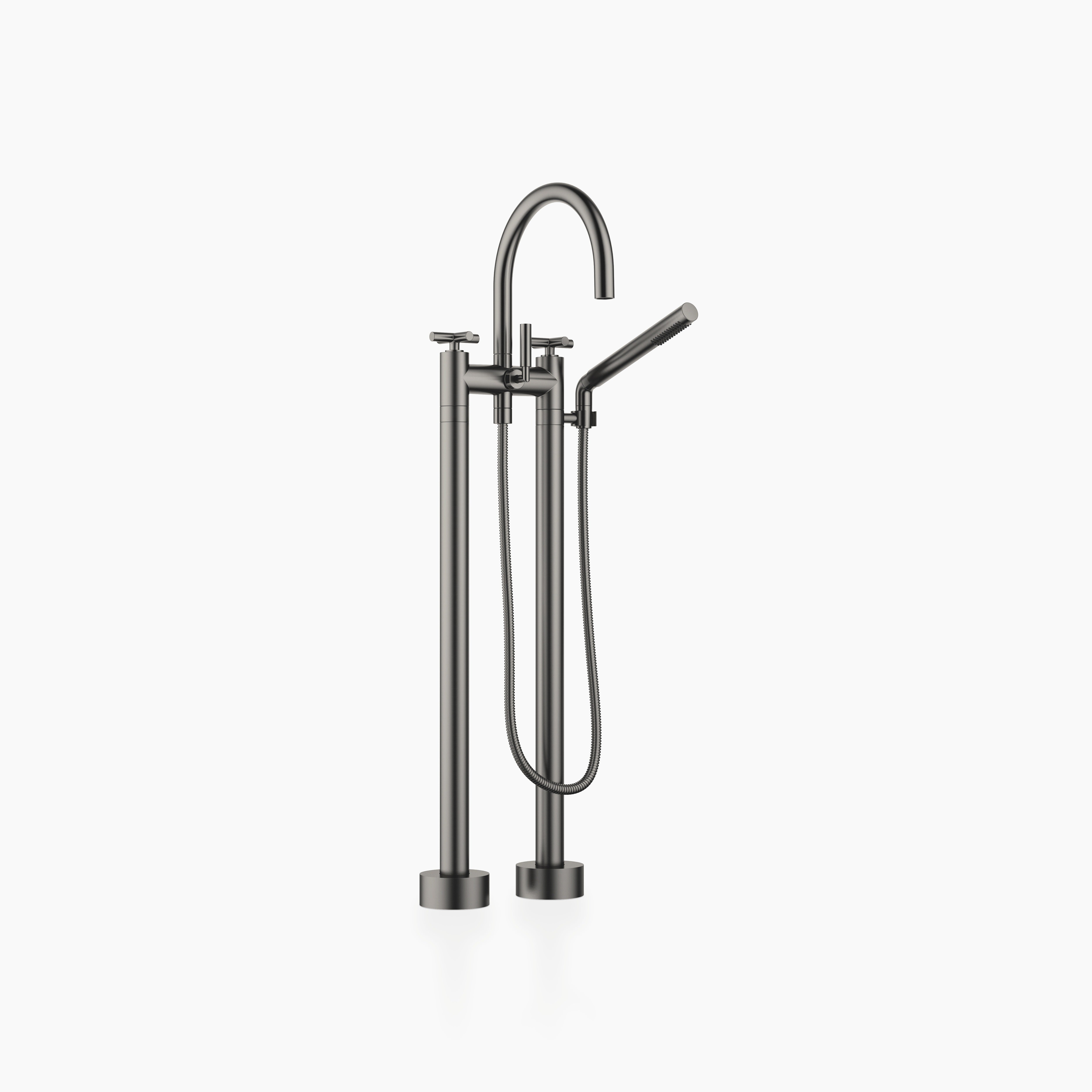 Tara Two Hole Bath Mixer For Free Standing Assembly With Hand Shower Set Chrome II