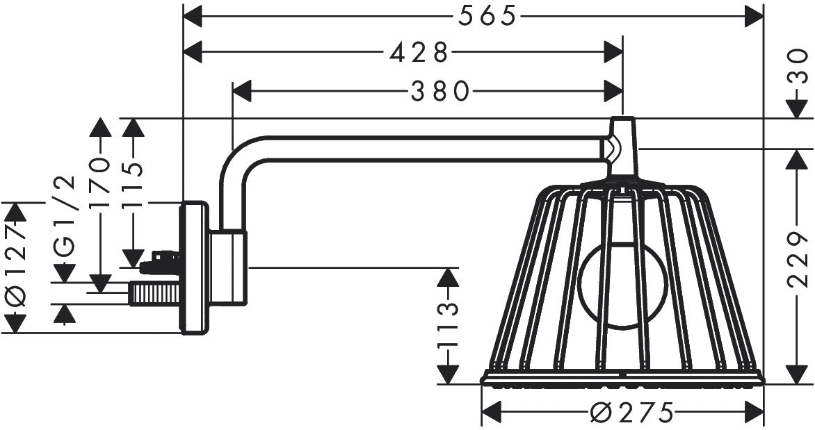 AXOR LampShower/Nendo LampShower 275 1jet with shower arm