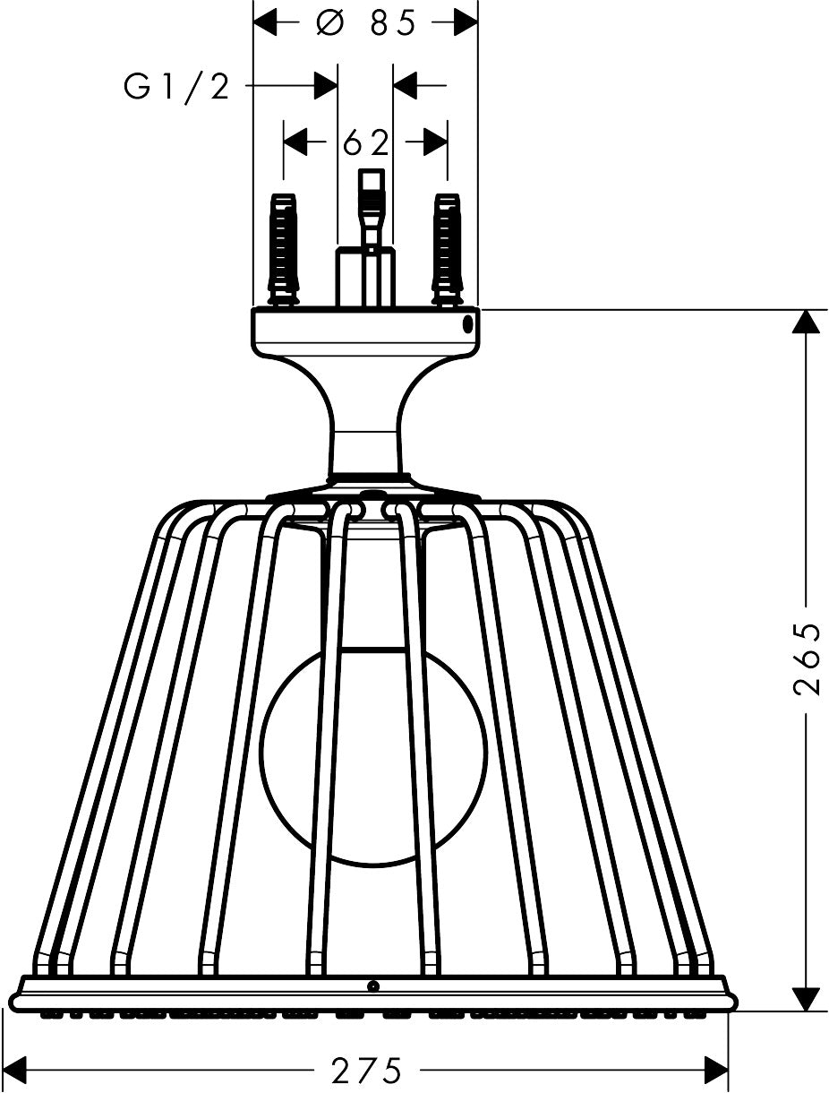 AXOR LampShower/Nendo LampShower 275 1jet with ceiling connector