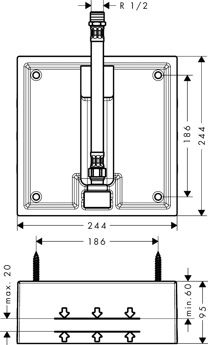 AXOR Citterio C Basic set for overhead shower ceiling