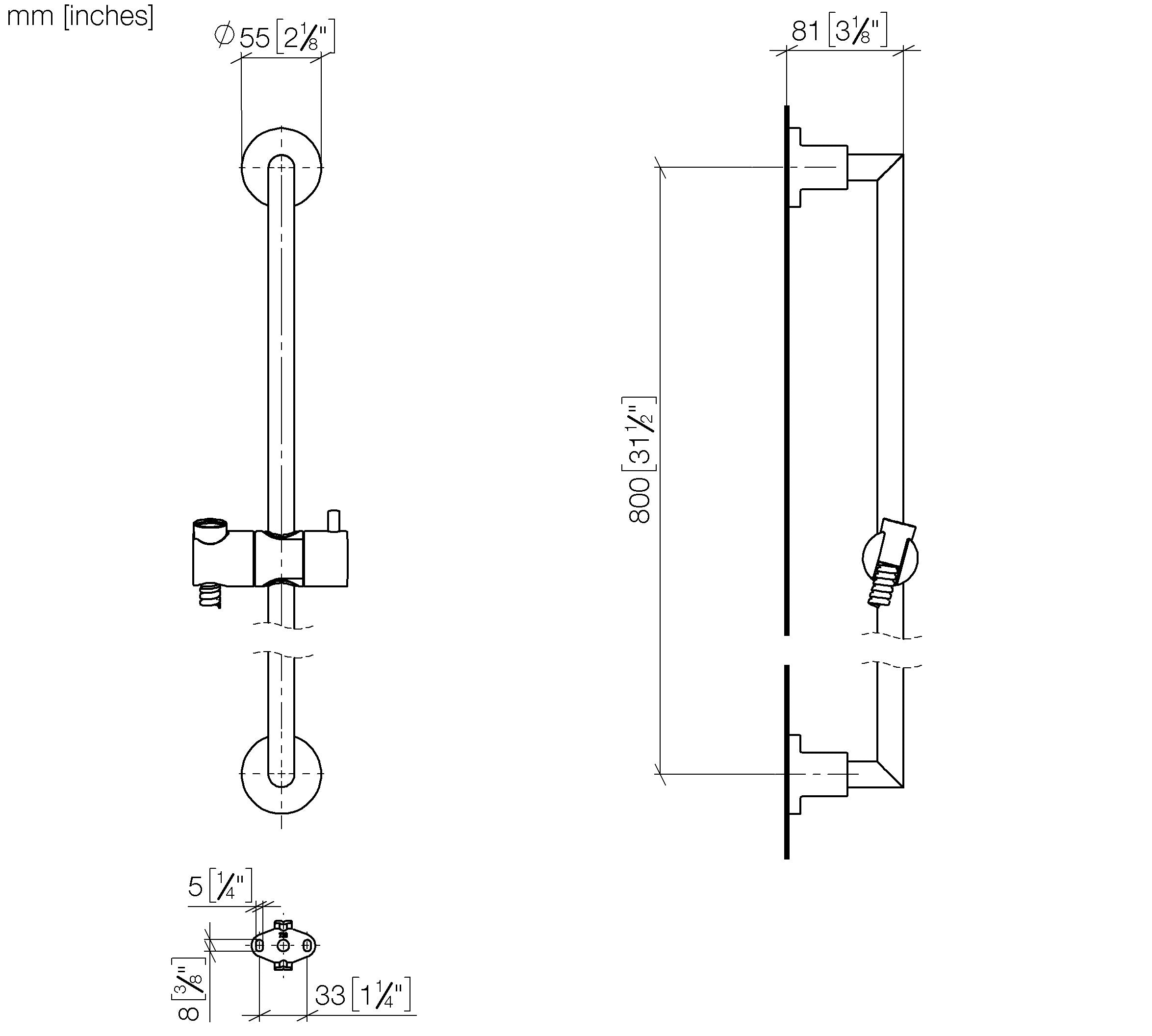 Tara Shower Set Without Hand Shower Chrome
