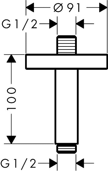 AXOR ShowerSolutions Ceiling connector 100 mm