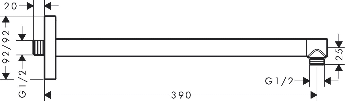 AXOR ShowerSolutions Shower arm 390 mm square