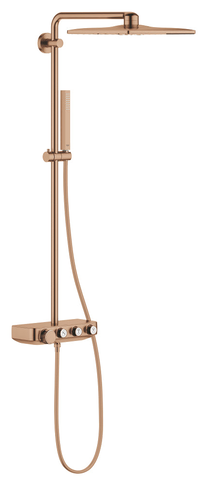 Euphoria SmartControl System 310 Cube Shower system with thermostat for wall mounting