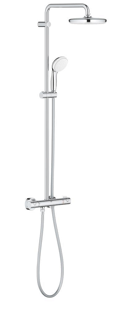 Bau System 210 Shower system with thermostat for wall mounting