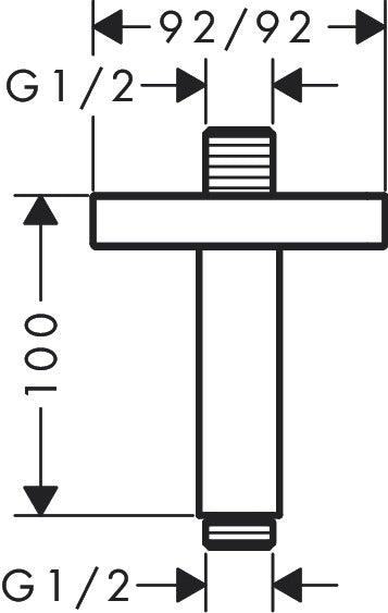 AXOR ShowerSolutions Ceiling connector 100 mm softsquare