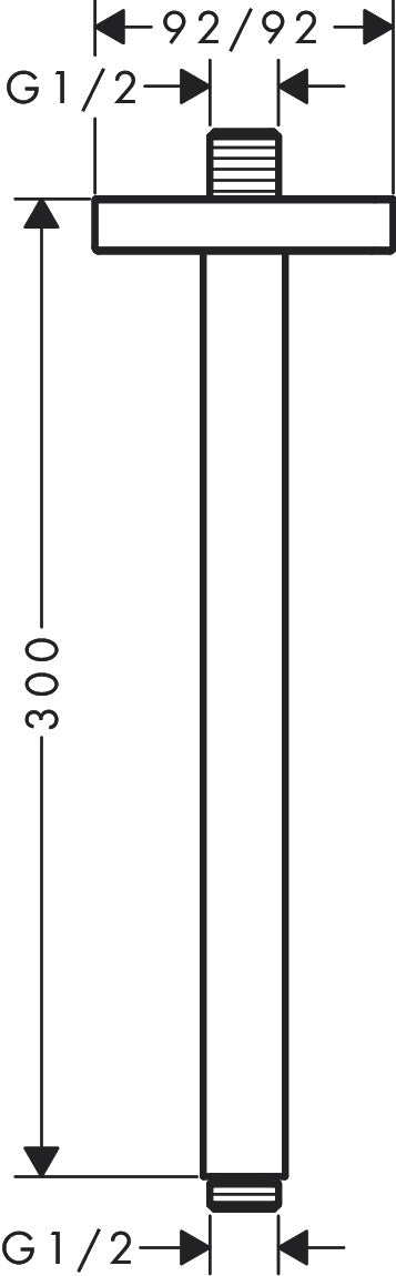 AXOR ShowerSolutions Ceiling connector 300 mm softsquare