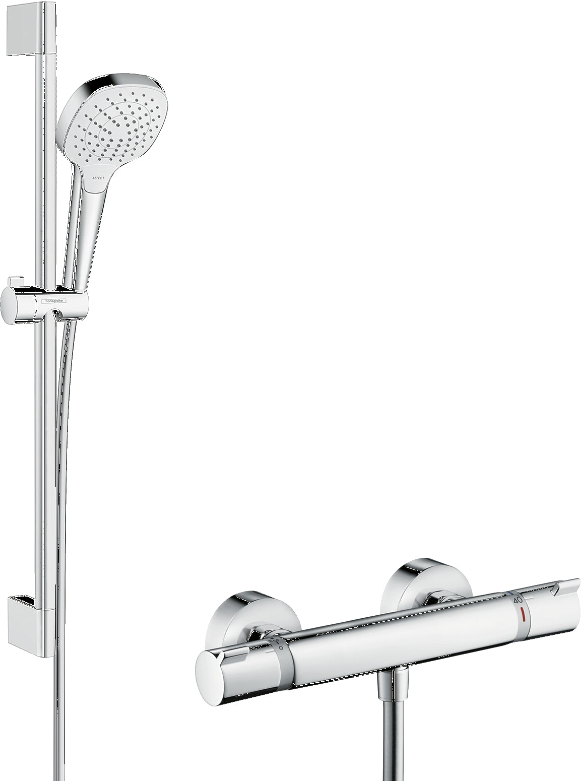 Croma Select E Shower system 110 Vario with Ecostat Comfort thermostatic mixer and shower rail 65 cm