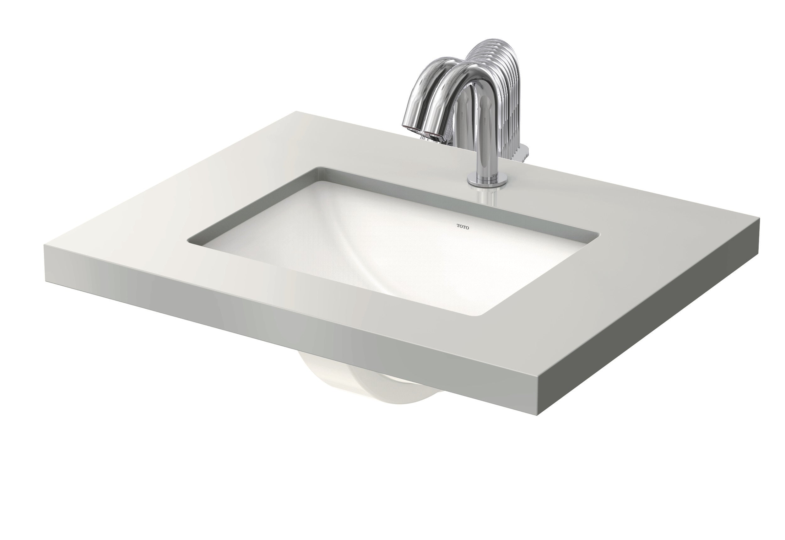 TOTO UNDERCOUNTER 500MM WASHBASIN SQUARE WITH OVERFLOW  WHITE